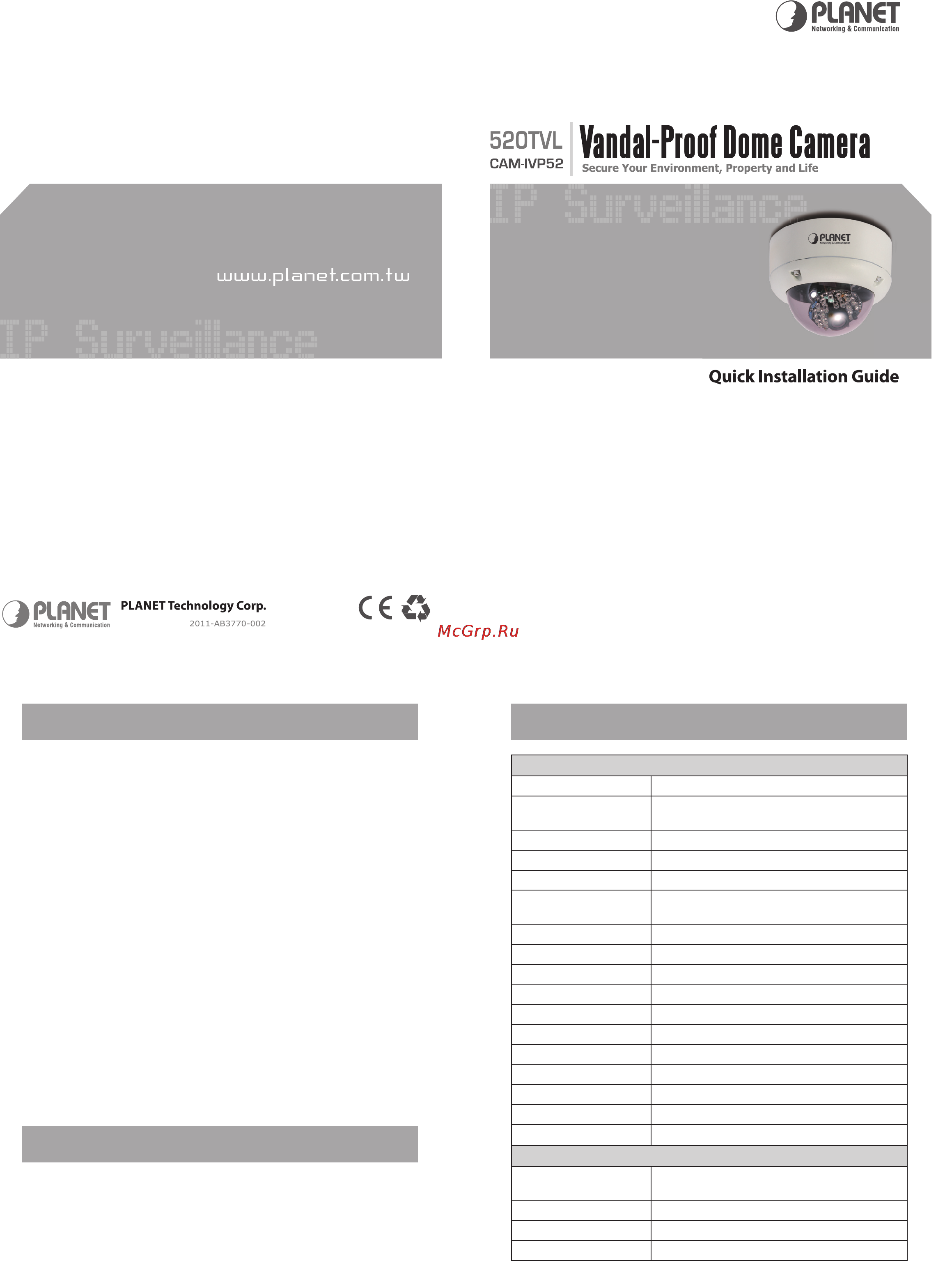 Planet CAM-IVP52 [2/2] 1 x cam ivp52