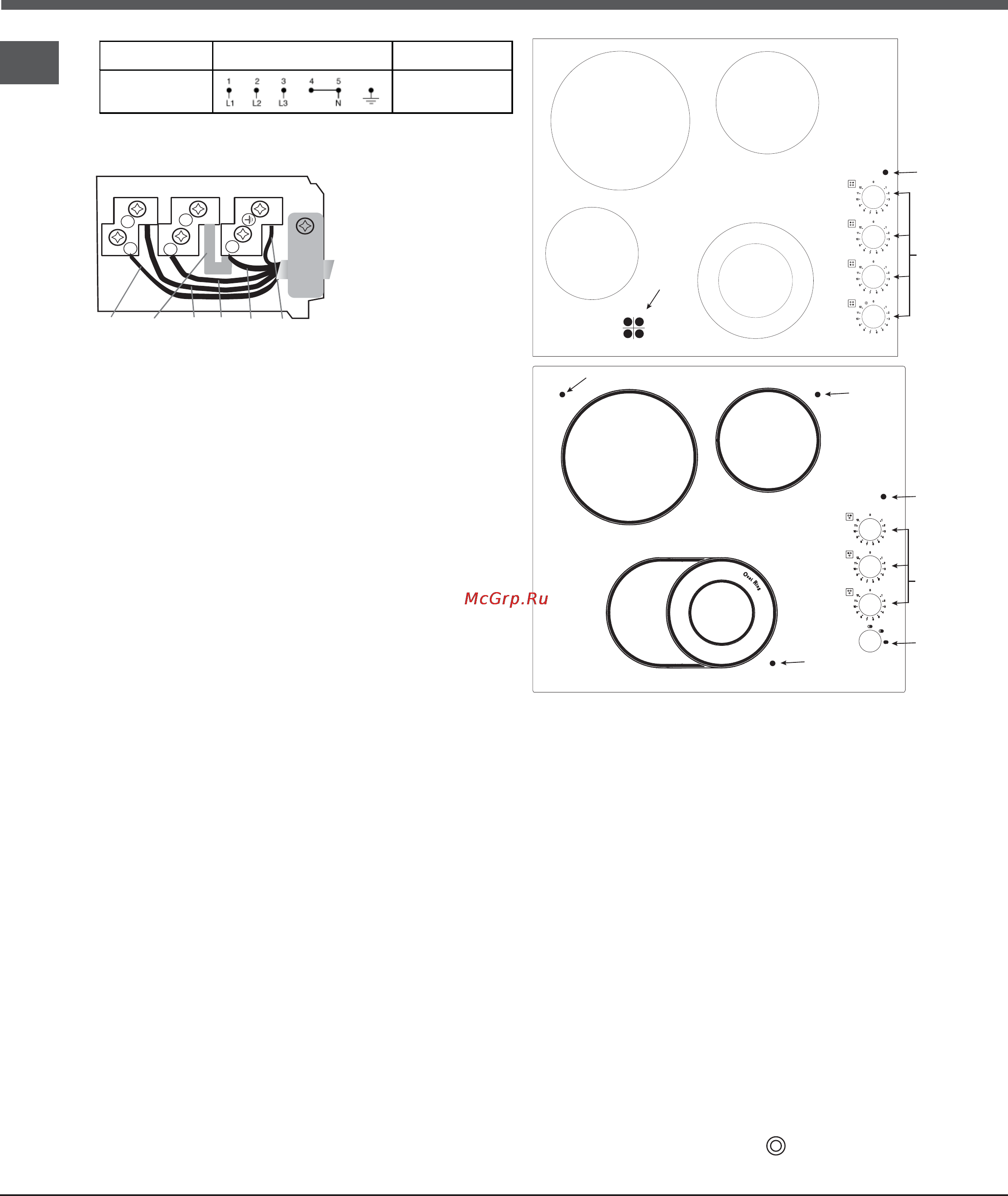 Ariston KRM 640 C [8/68] Switching on the glass ceramic hob