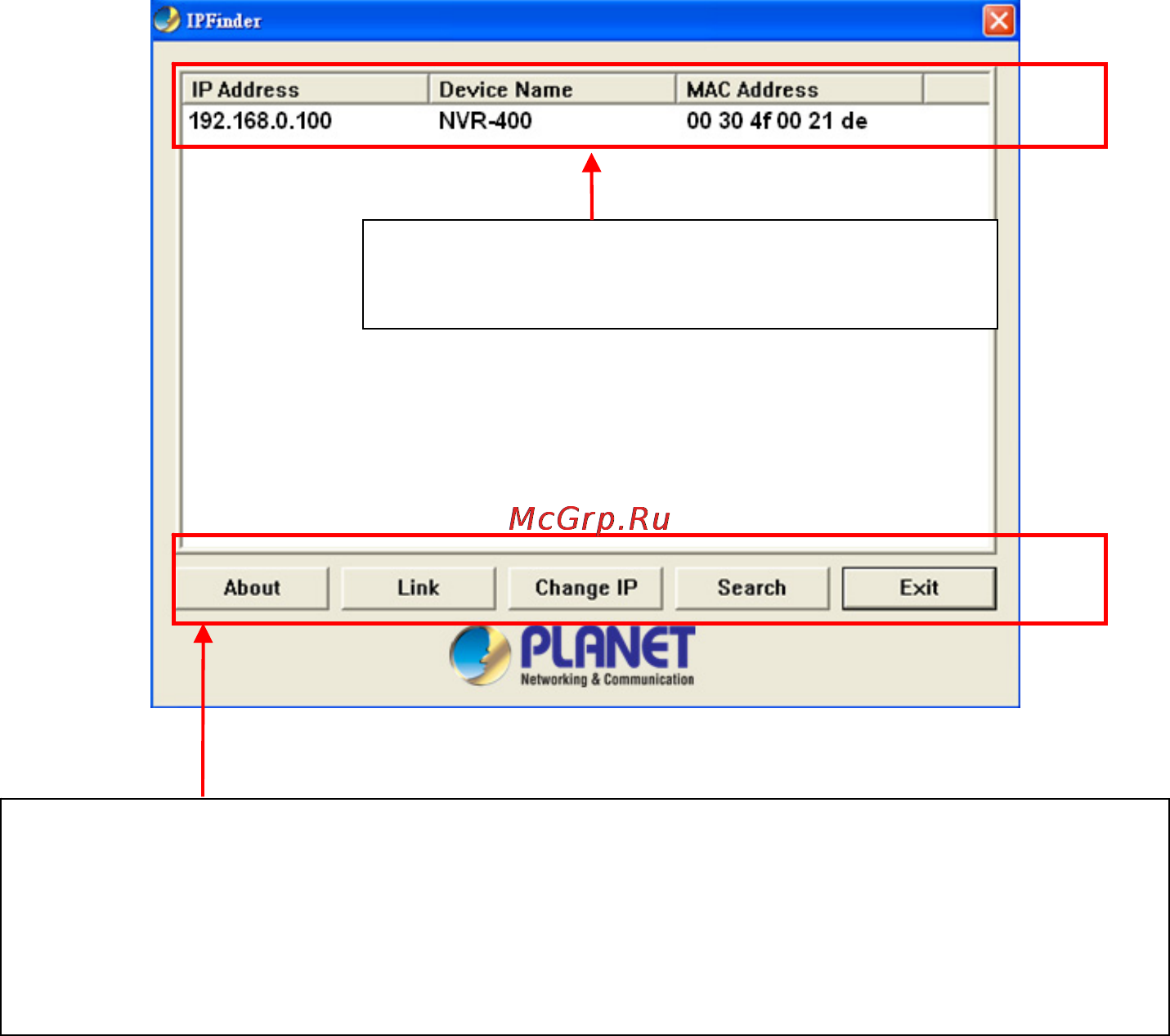 Planet NVR-400 [12/43] Using ipfinder