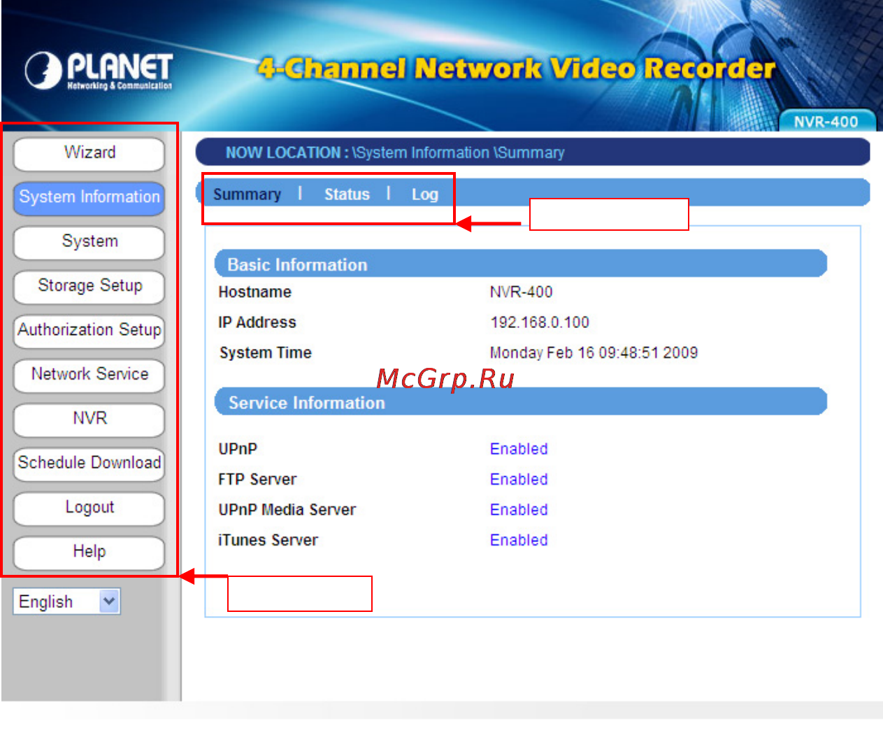 Planet NVR-400 [16/43] Using the web configuration utility