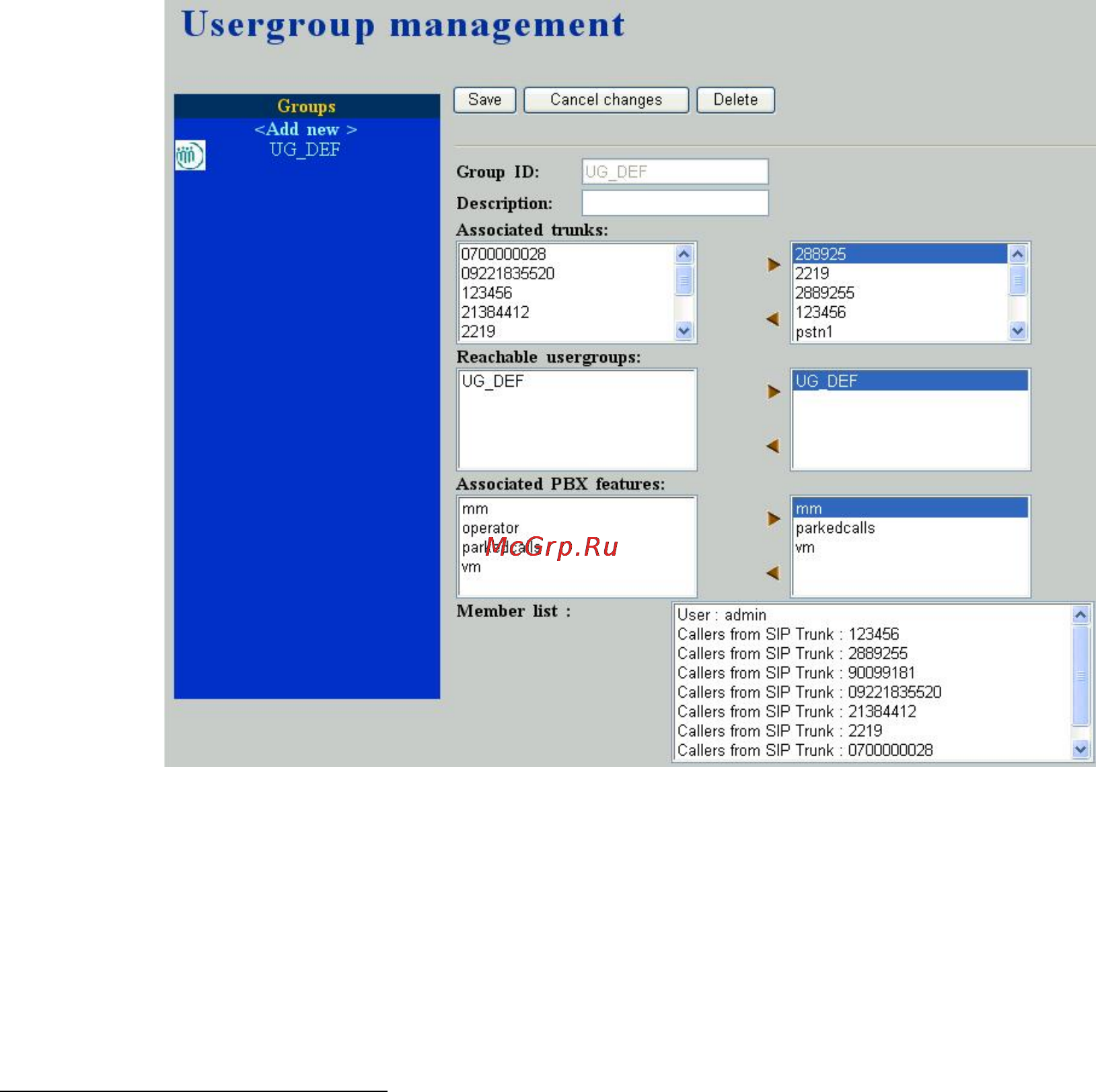 Planet IPX-1803 [20/49] Usergroup configuration