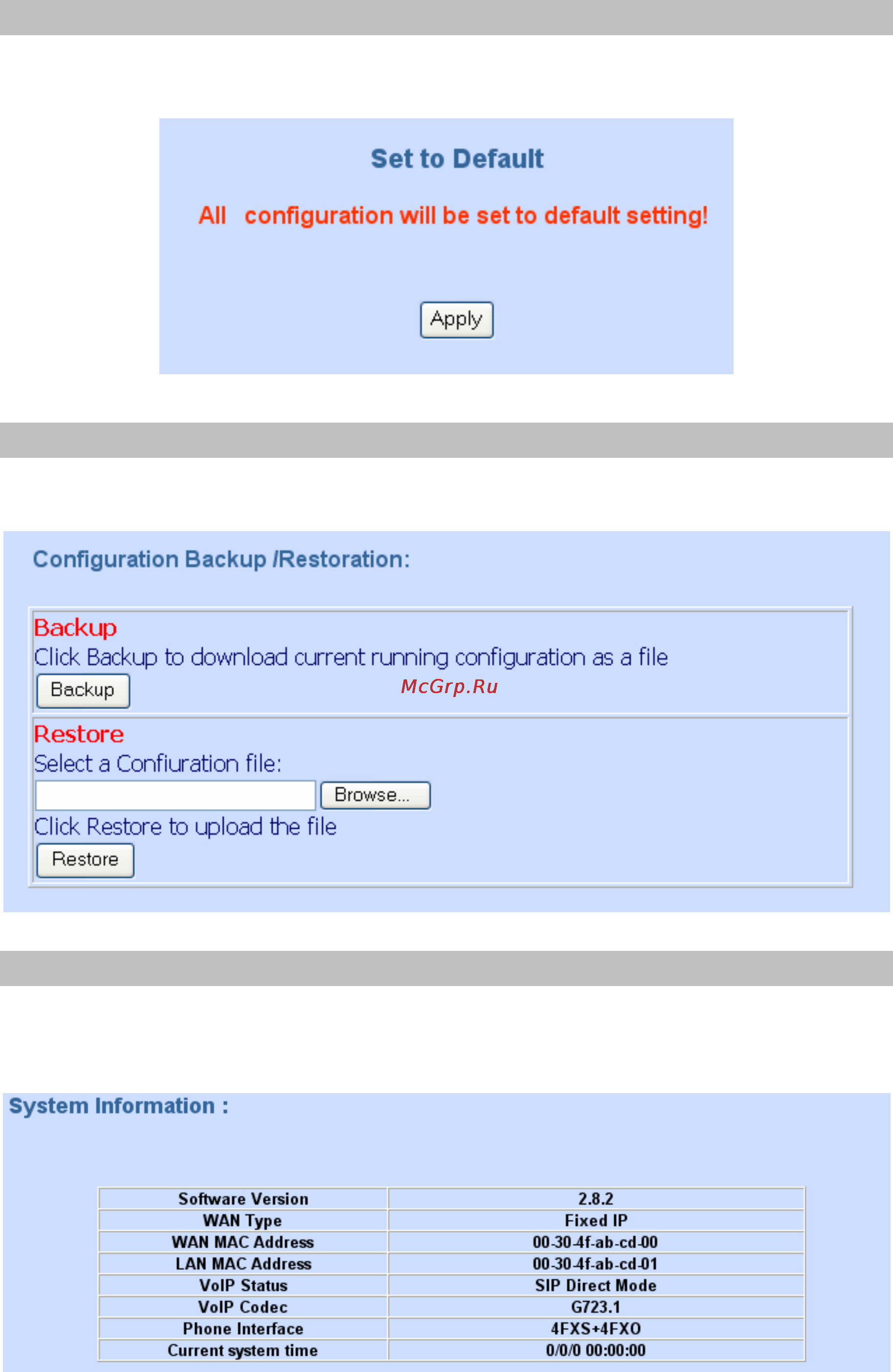 Planet VIP-1680FS [53/91] Backup restore configuration to a file