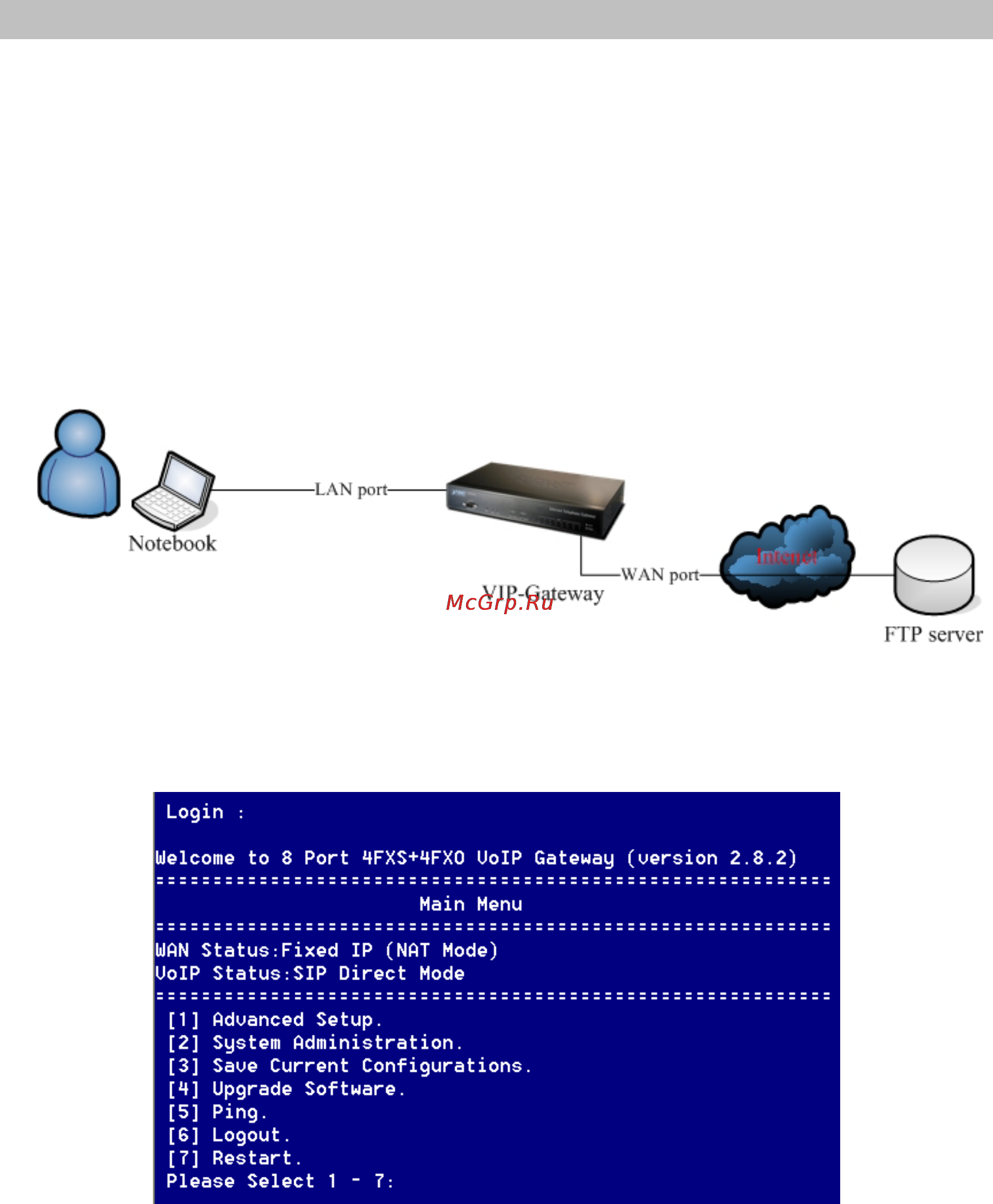 Planet VIP-1680FS [71/91] Environment architecture gateway and ftp server are in internet