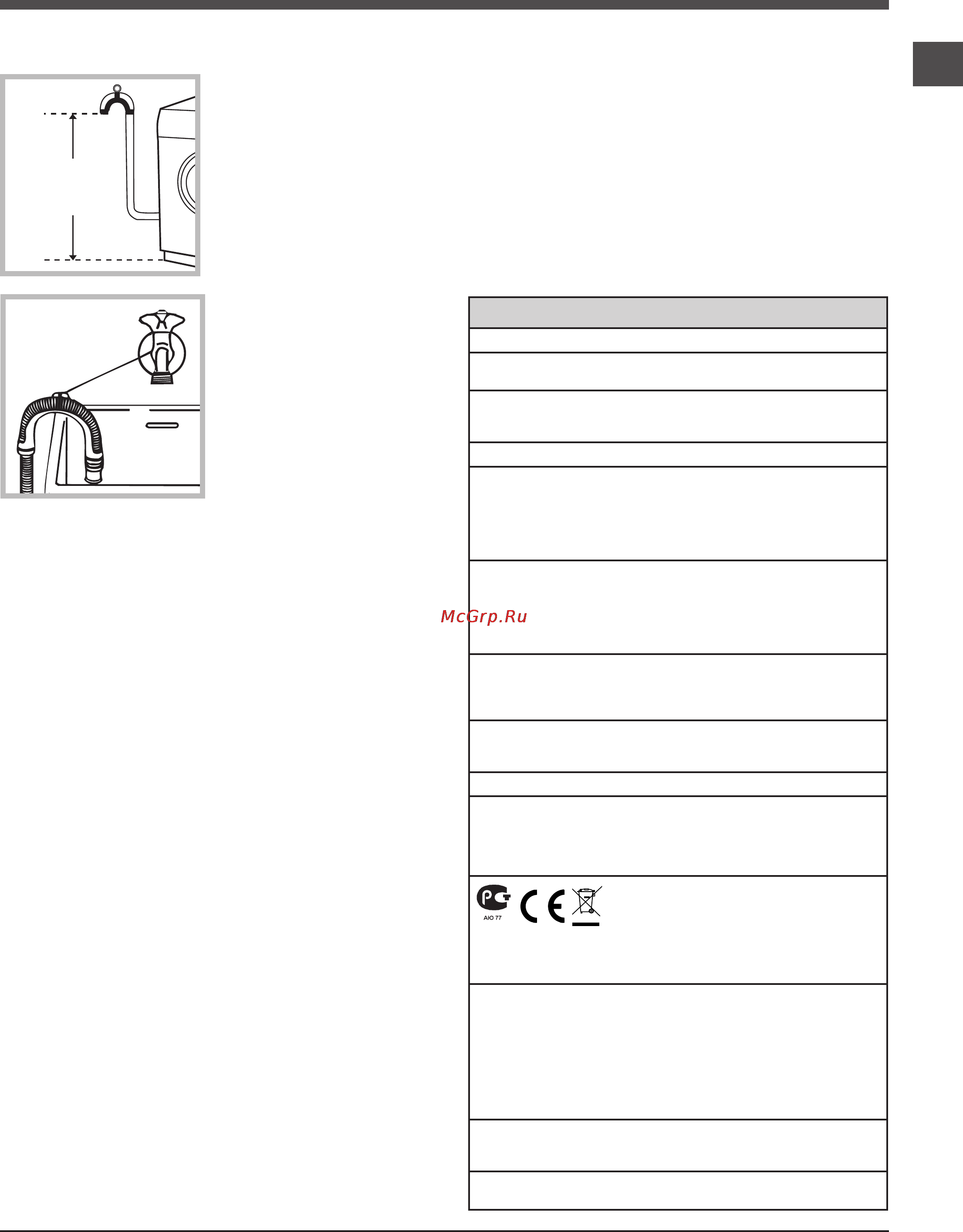Ariston WMG 825 B [3/12] Первый цикл стирки