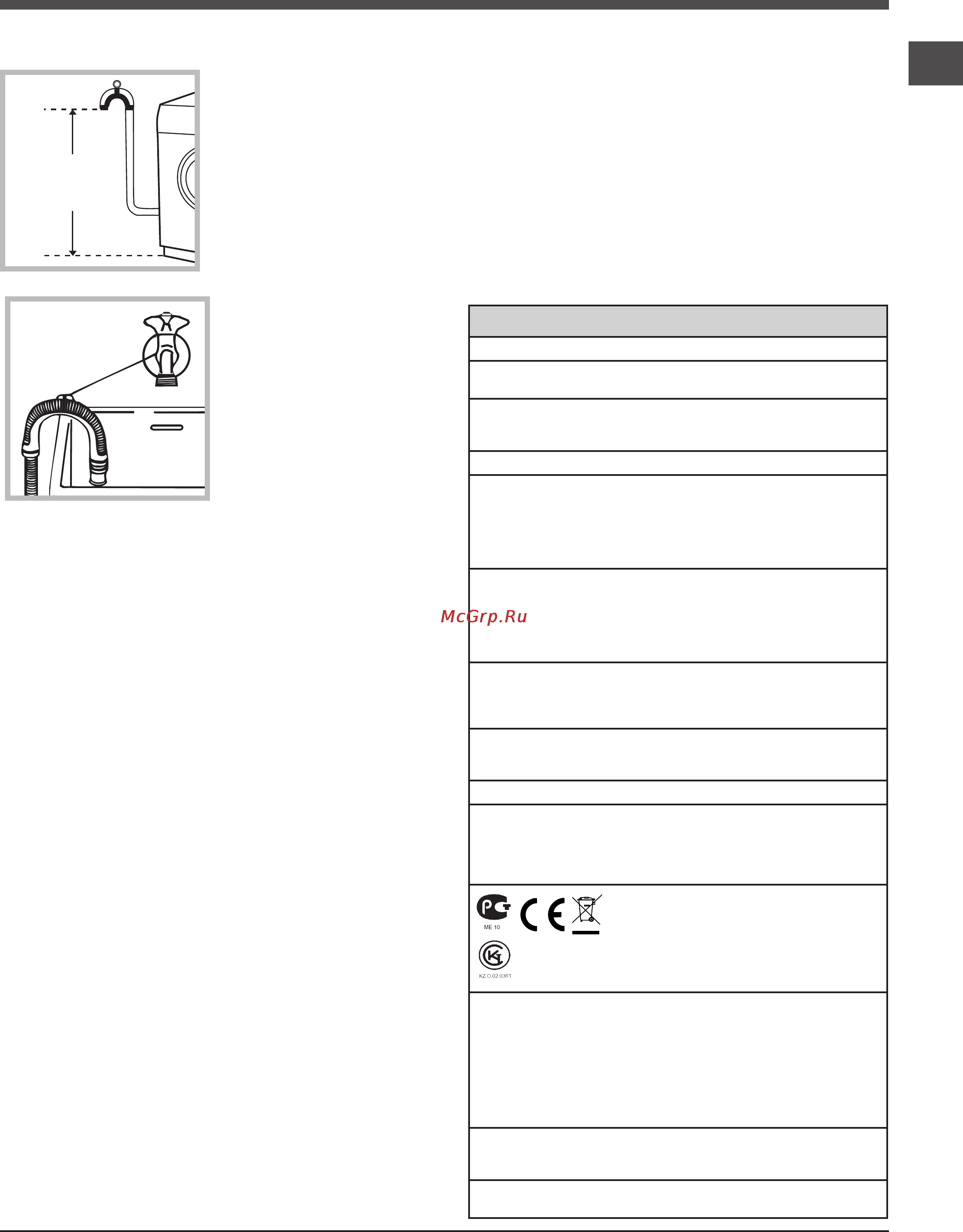 Ariston WML 700 [3/12] Технические данные