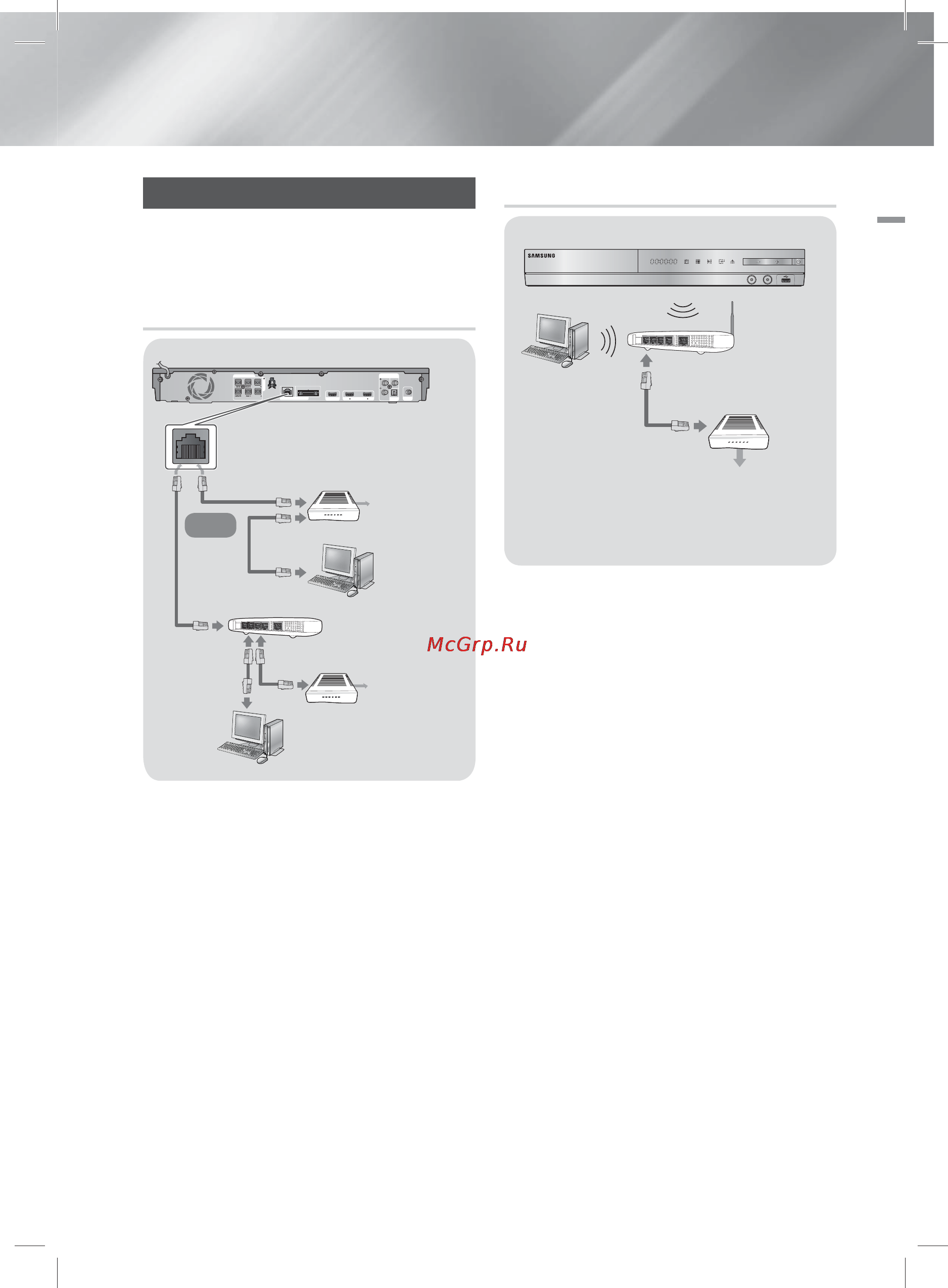 Samsung BD-E5500 [155/198] Желілік маршрутизаторға жалғау