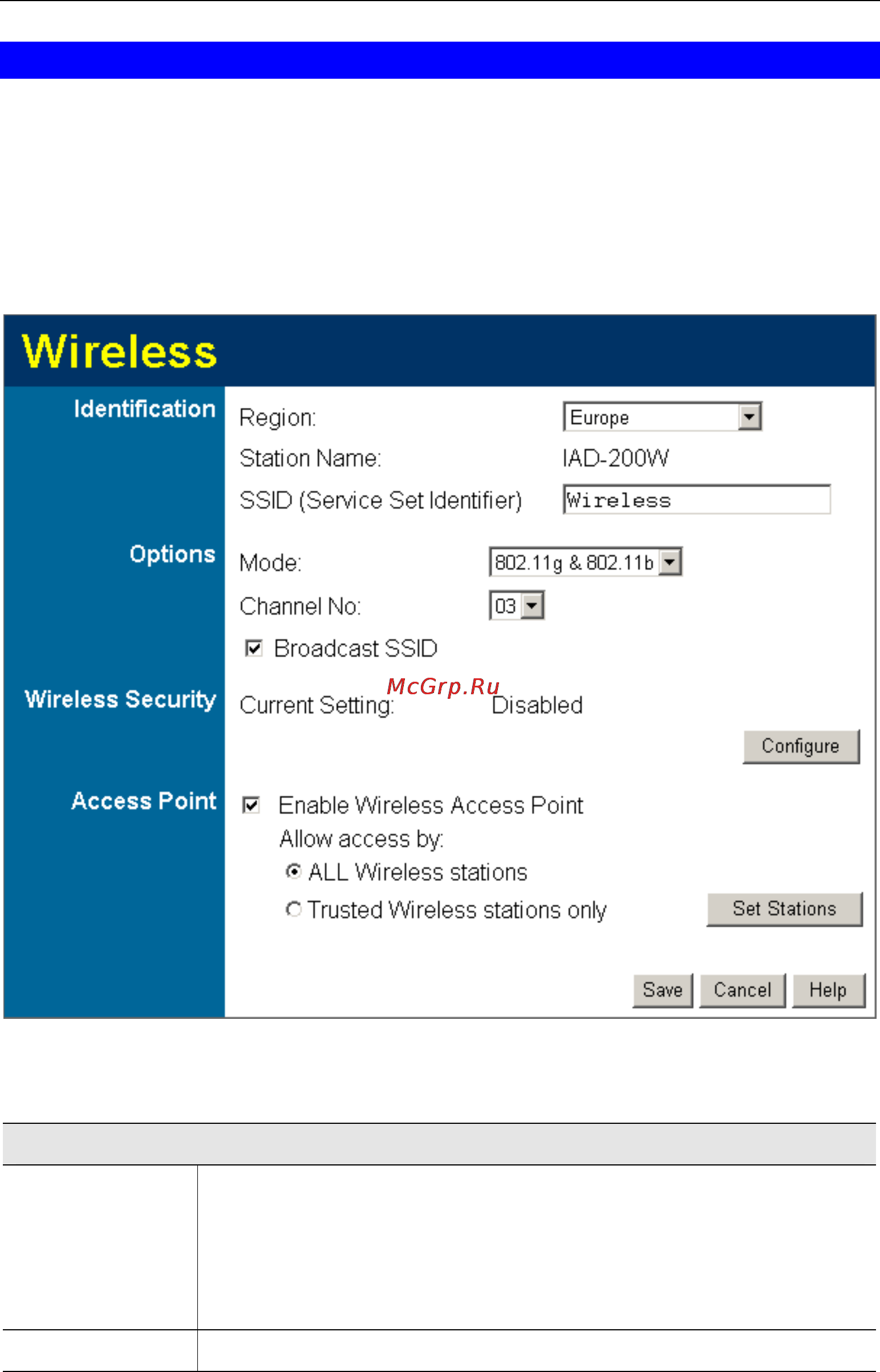 Planet IAD-200W [23/111] Wireless screen iad 200w only