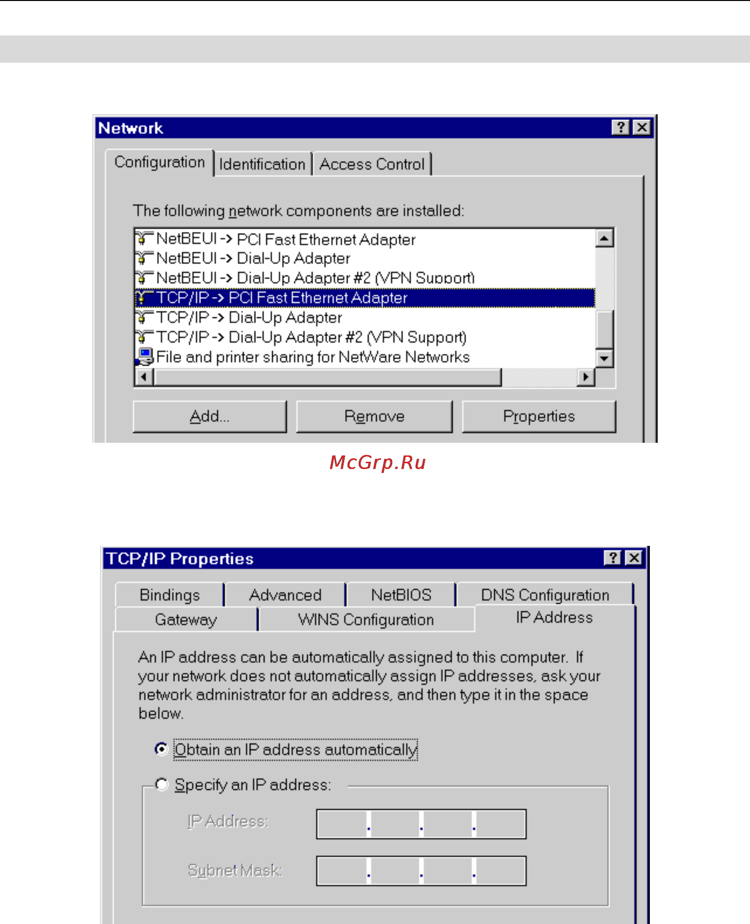 Planet IAD-200W [32/111] Checking tcp ip settings windows 9x me