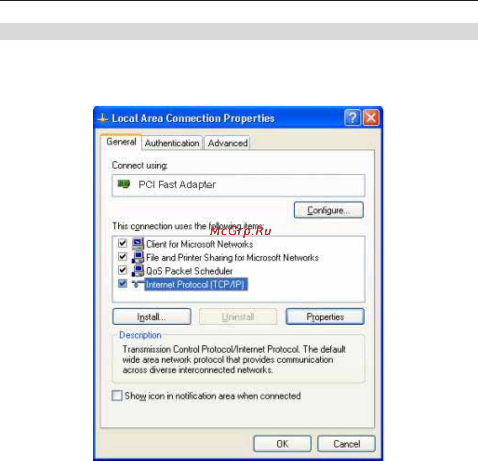 Planet IAD-200W [39/111] Checking tcp ip settings windows xp