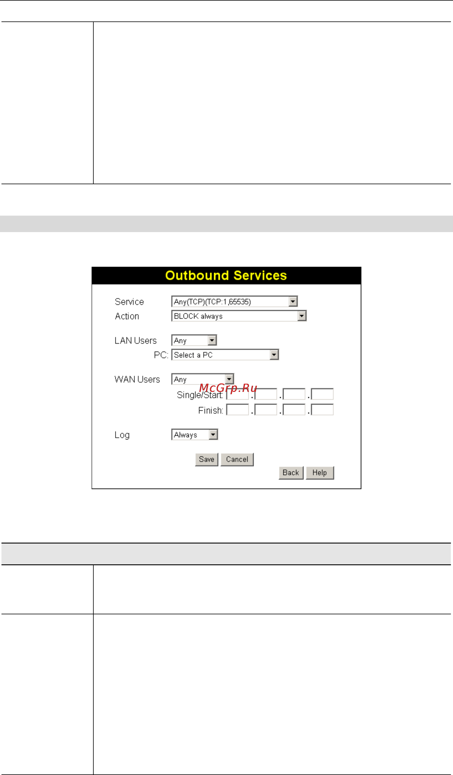 Planet IAD-200W [63/111] Outgoing rules outbound services