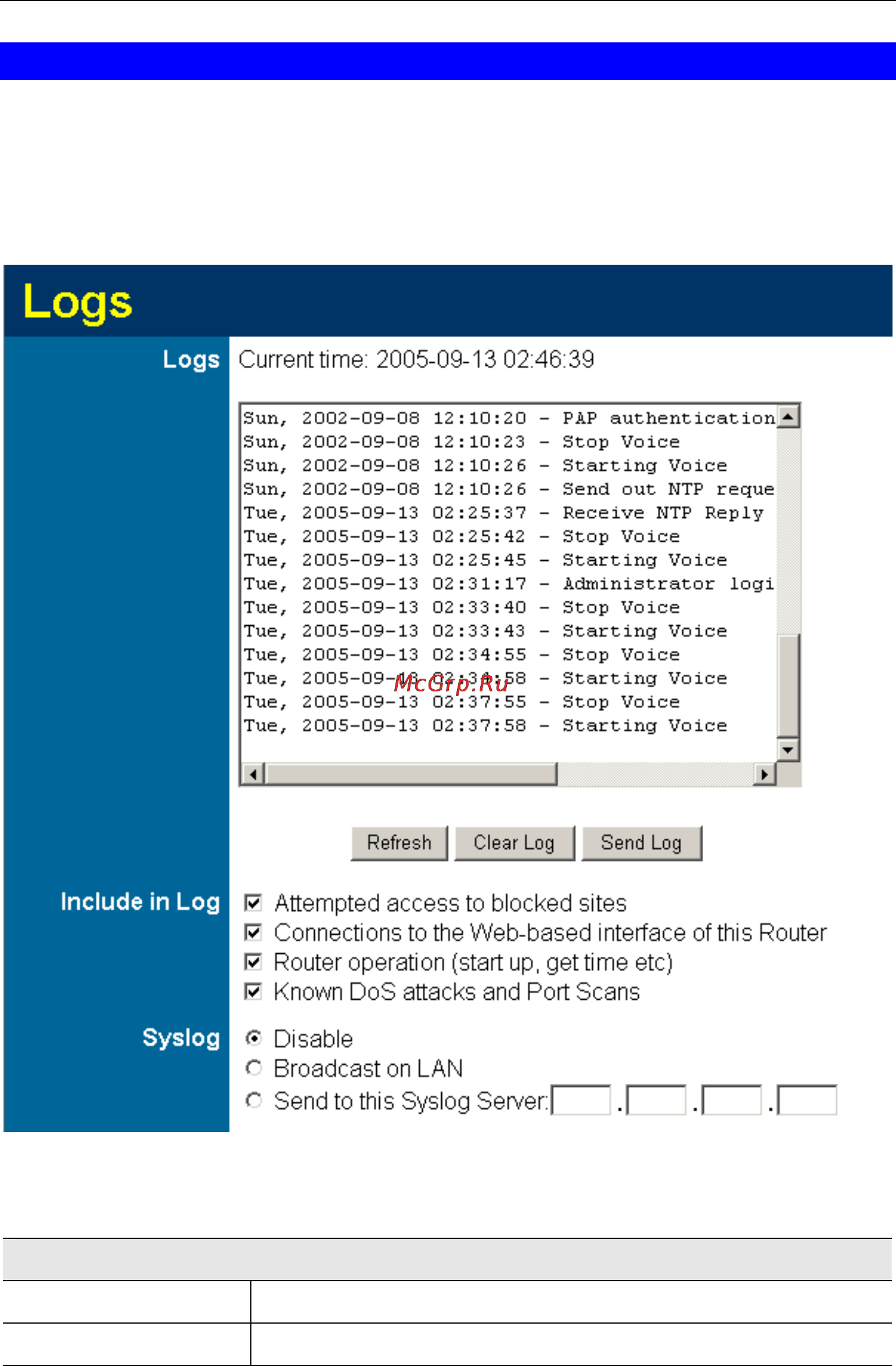 Planet IAD-200W [84/111] Data logs screen