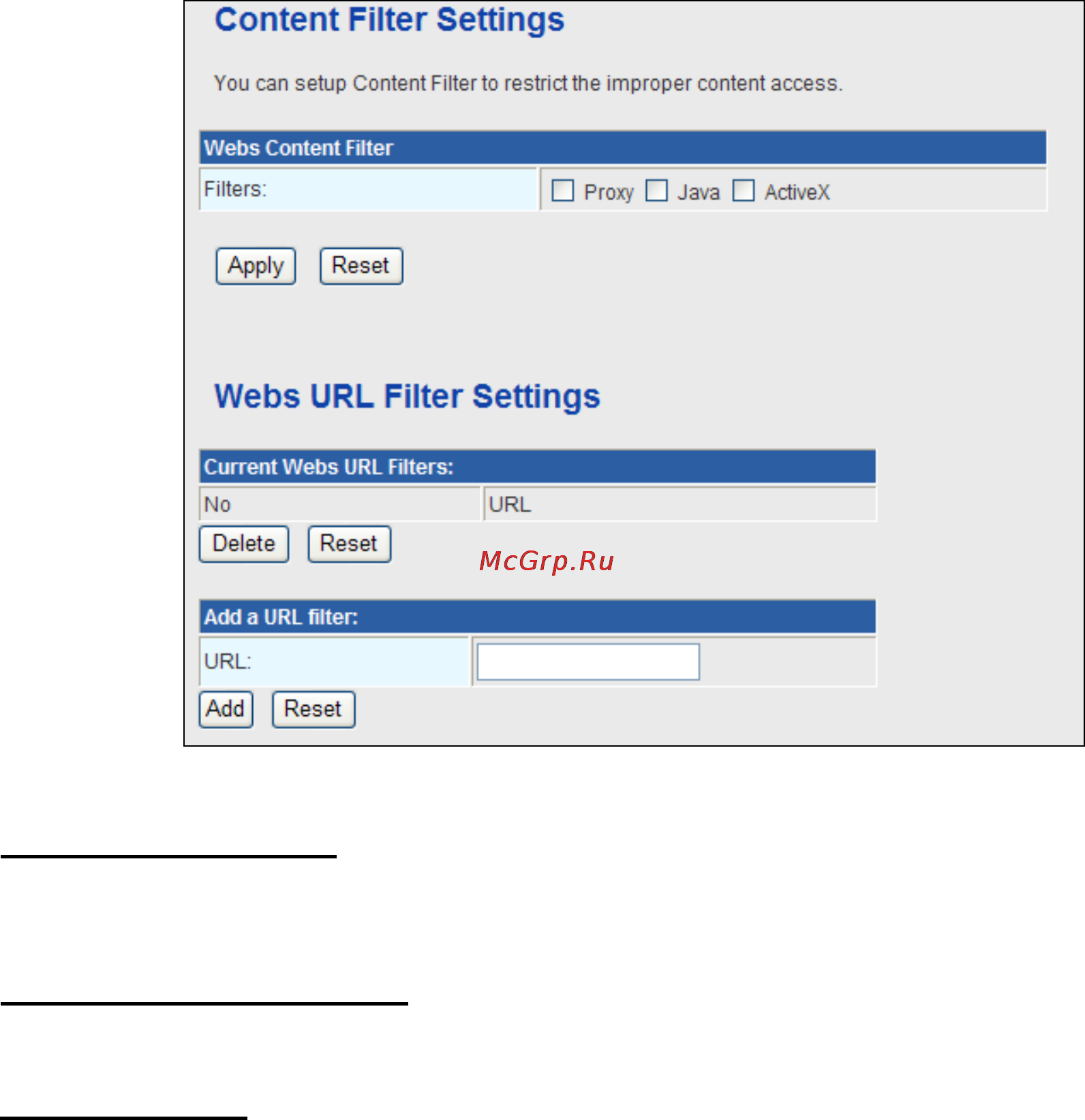 Planet VC-230N [59/77] Content filtering
