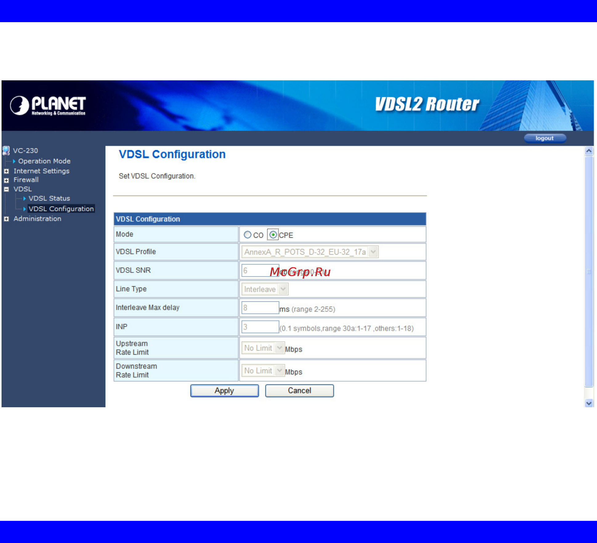Planet VC-230N [61/77] Vdsl configuration