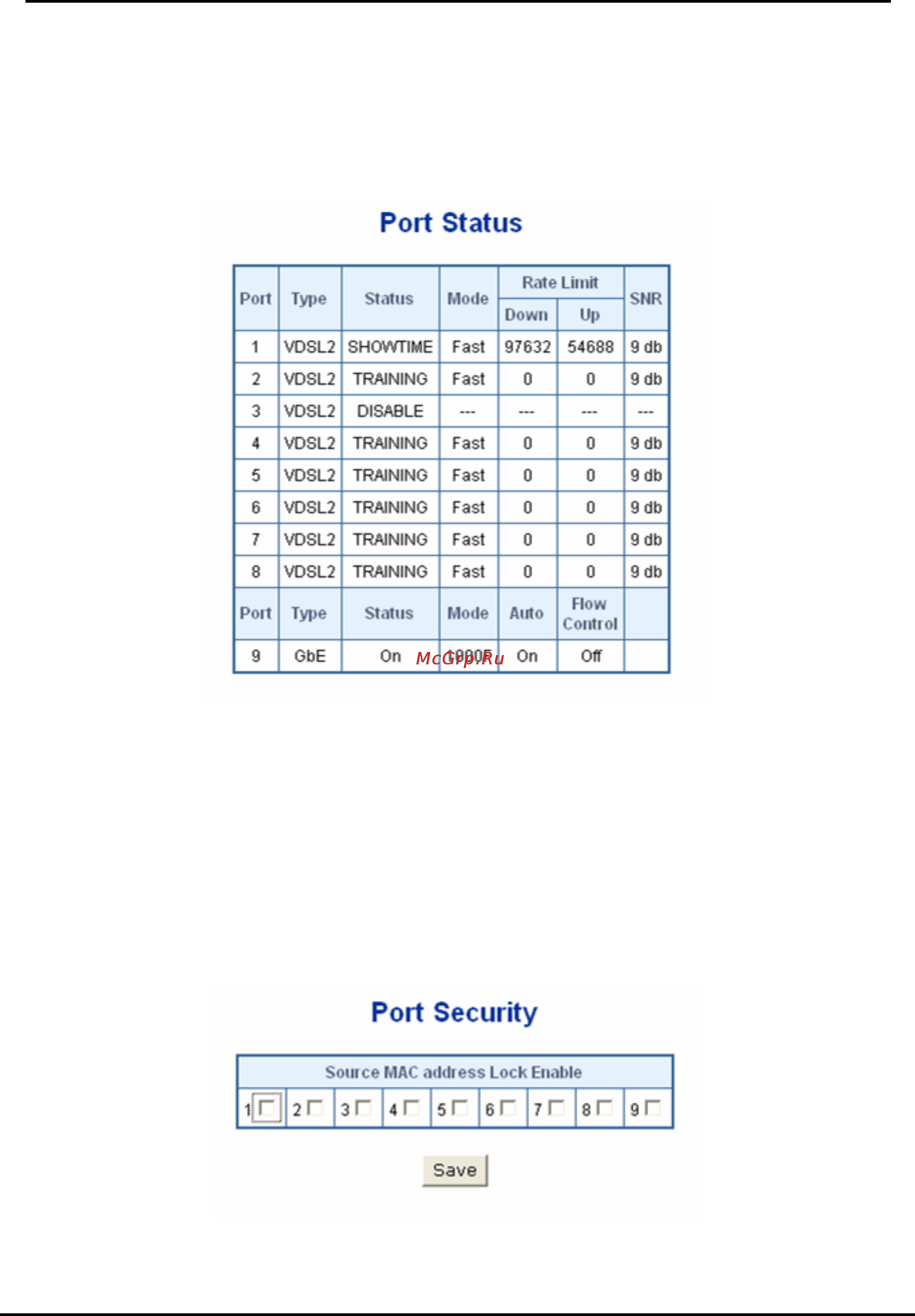 Planet VC-810S48 [37/82] Port status