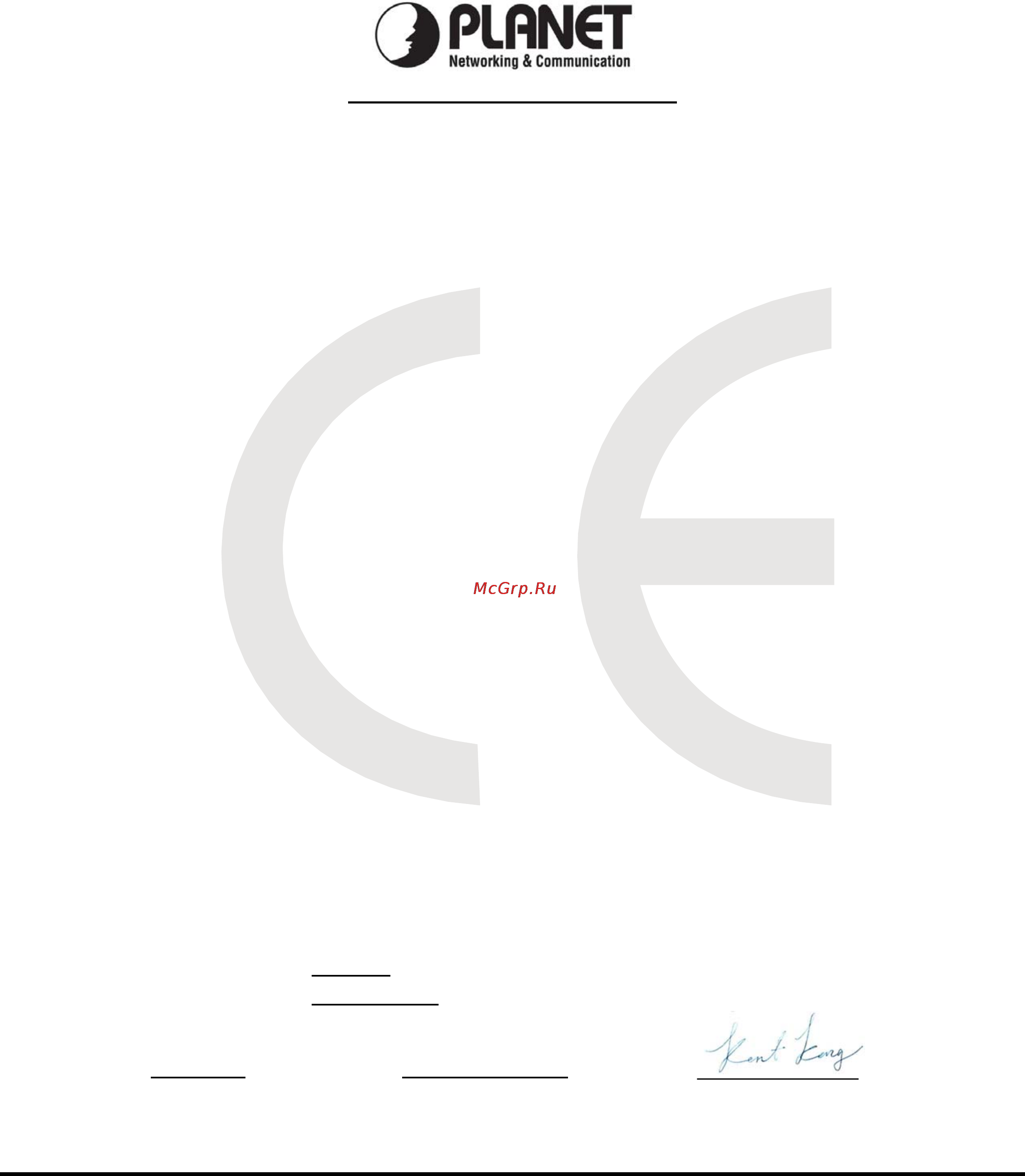 Planet VC-810S [82/82] Ec declaration of conformity