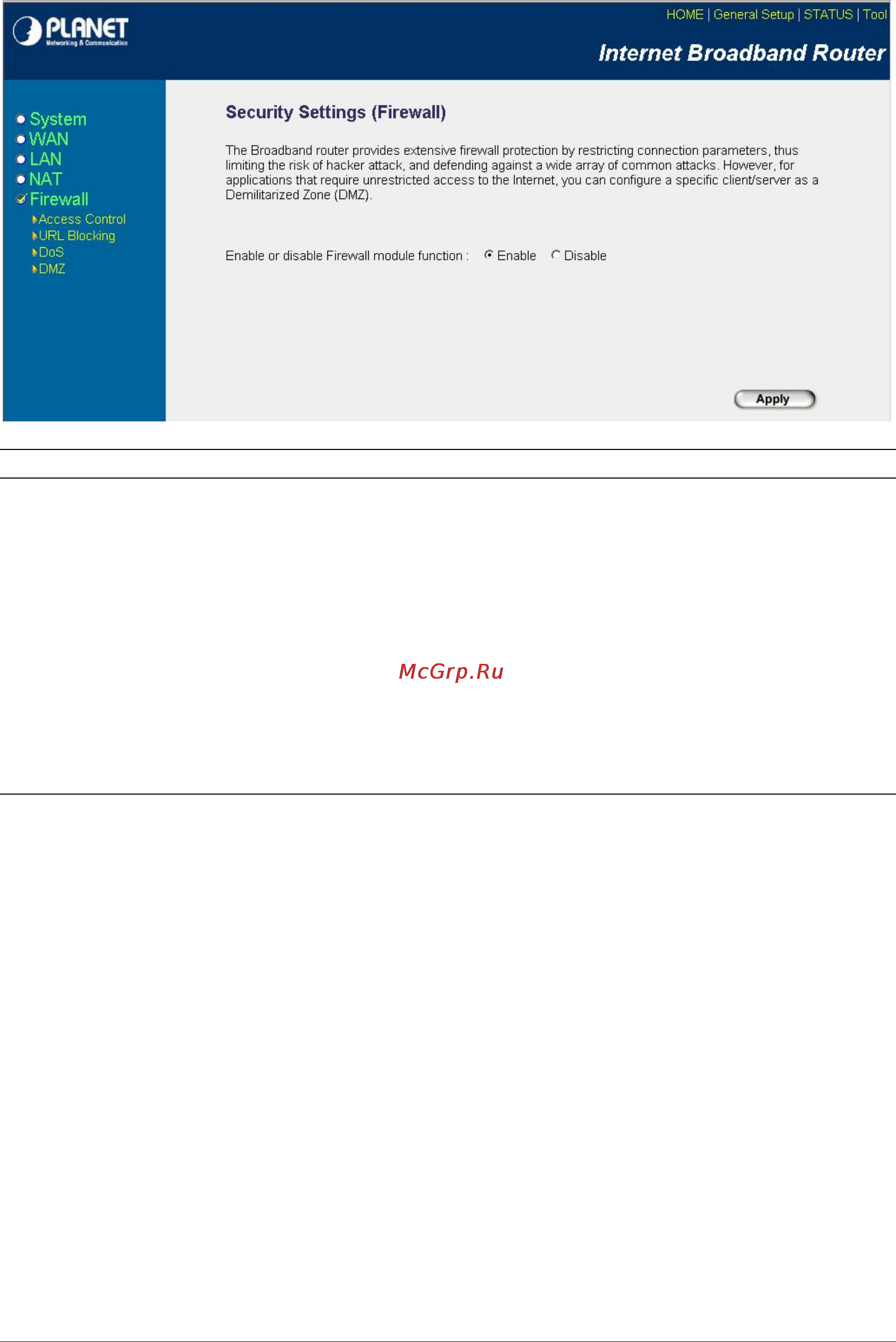 Planet XRT-401D [44/62] Access control