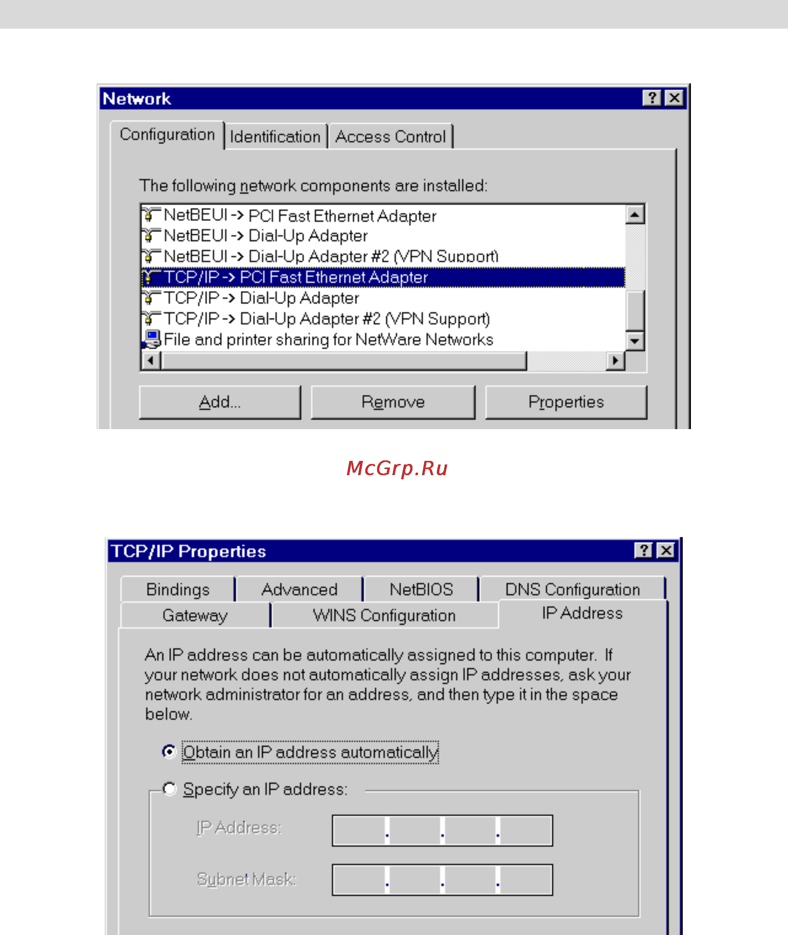 Planet VRT-311S [24/147] Checking tcp ip settings windows 9x me