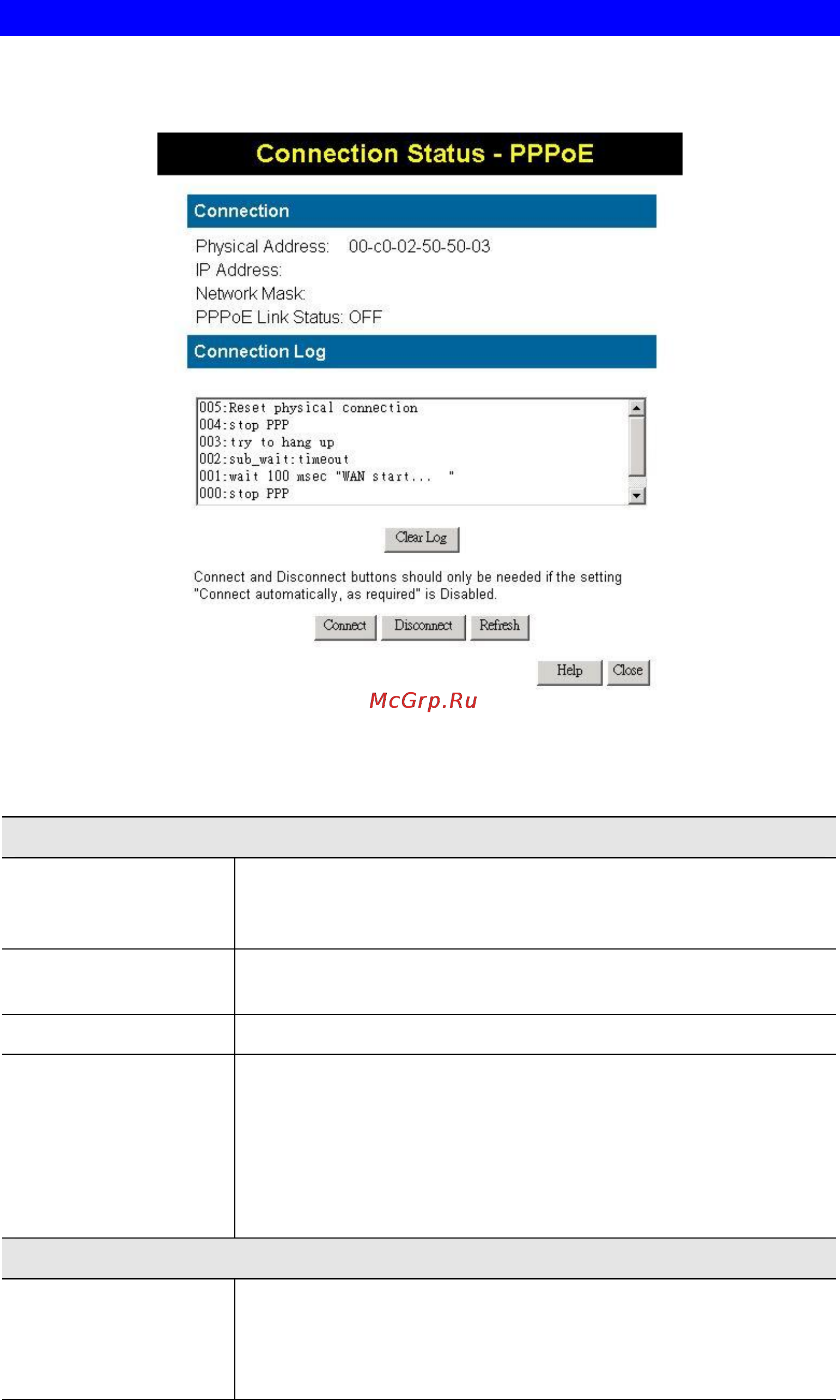 Planet VRT-311S [37/147] Connection status pppoe