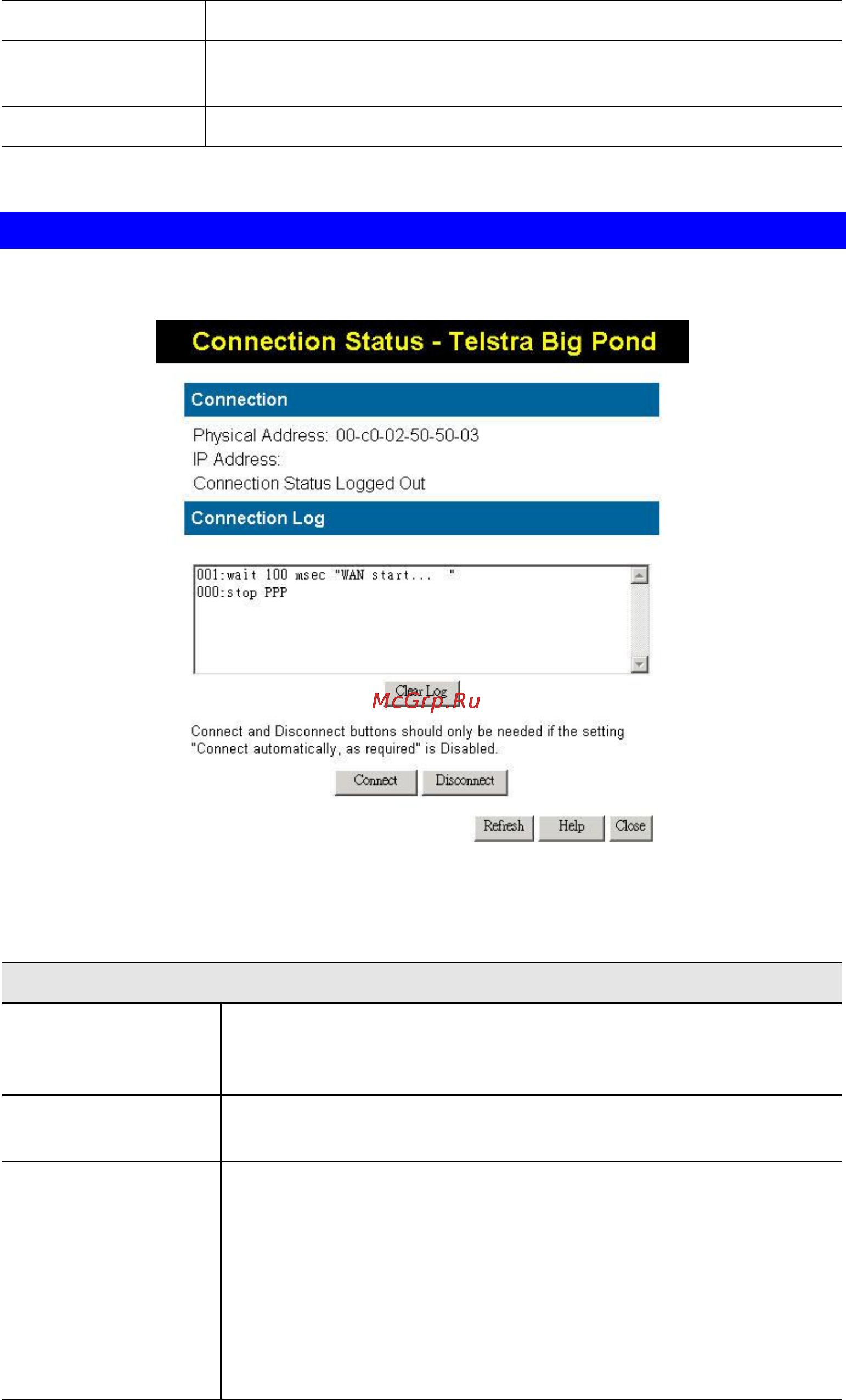 Planet VRT-311S [40/147] Connection status telstra big pond