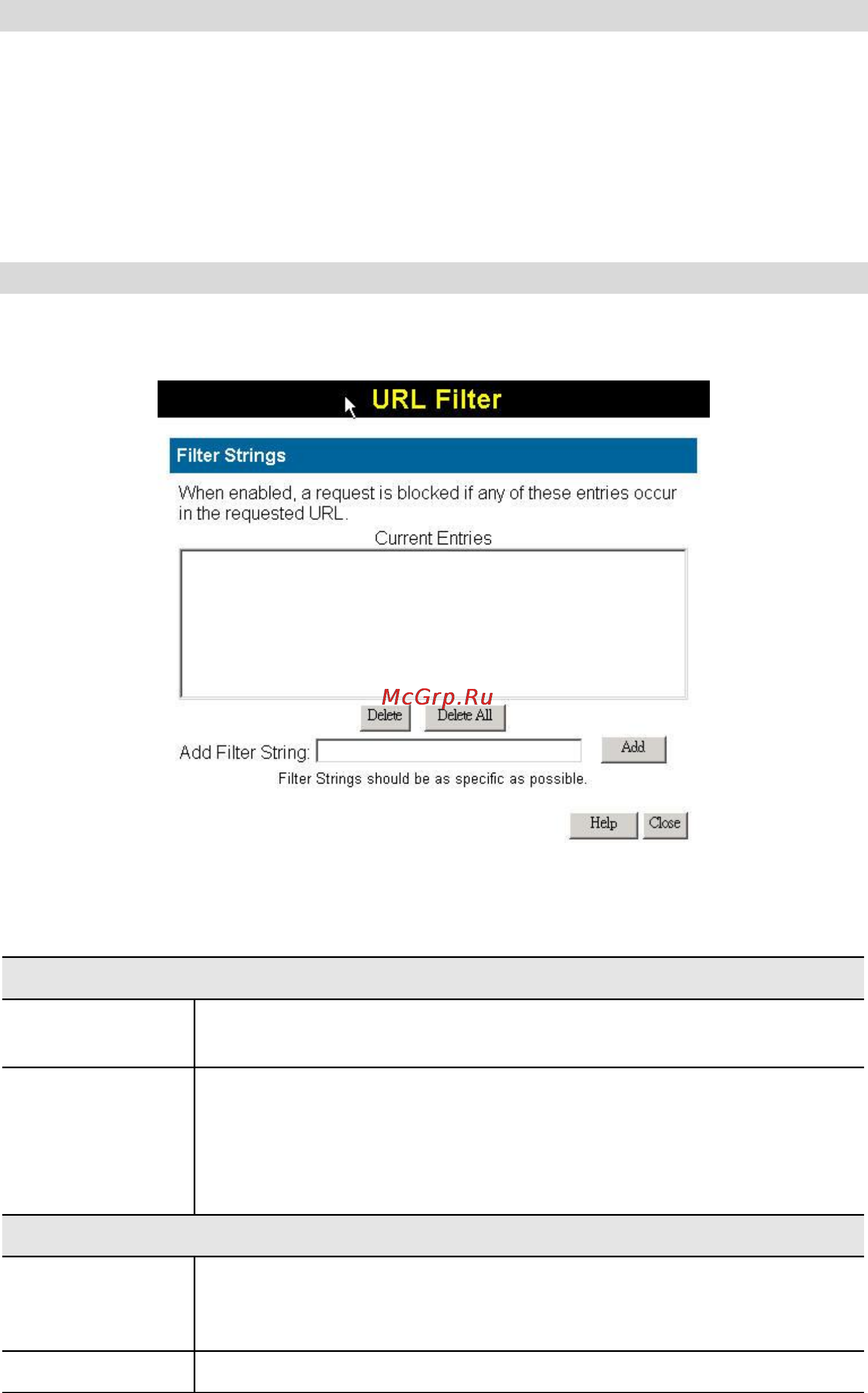 Planet VRT-311S [52/147] Url filter screen