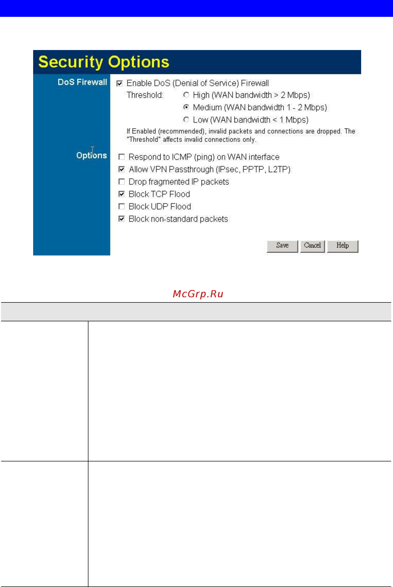 Planet VRT-311S [73/147] Security options