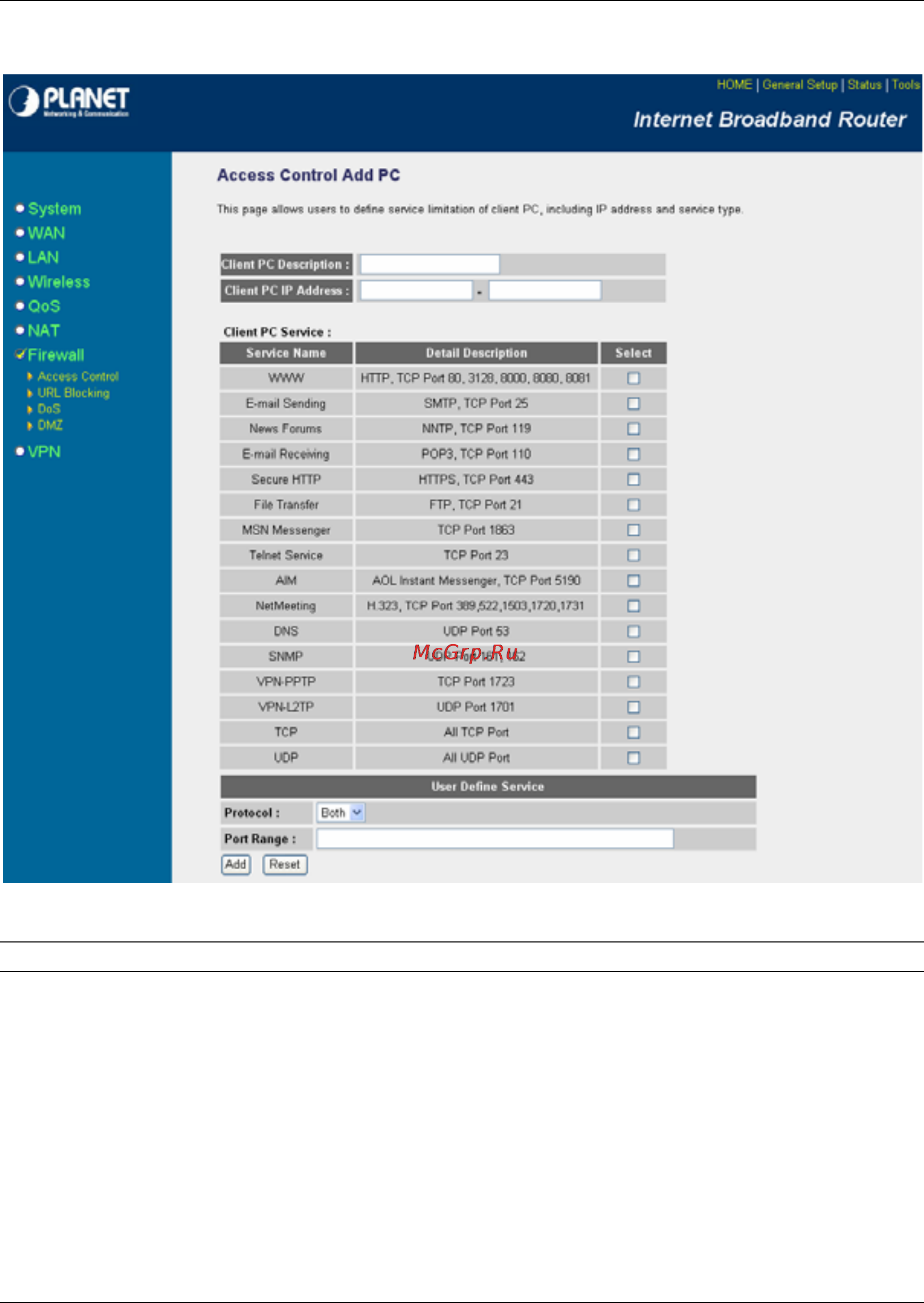 Planet VRT-401G [62/86] Add pc