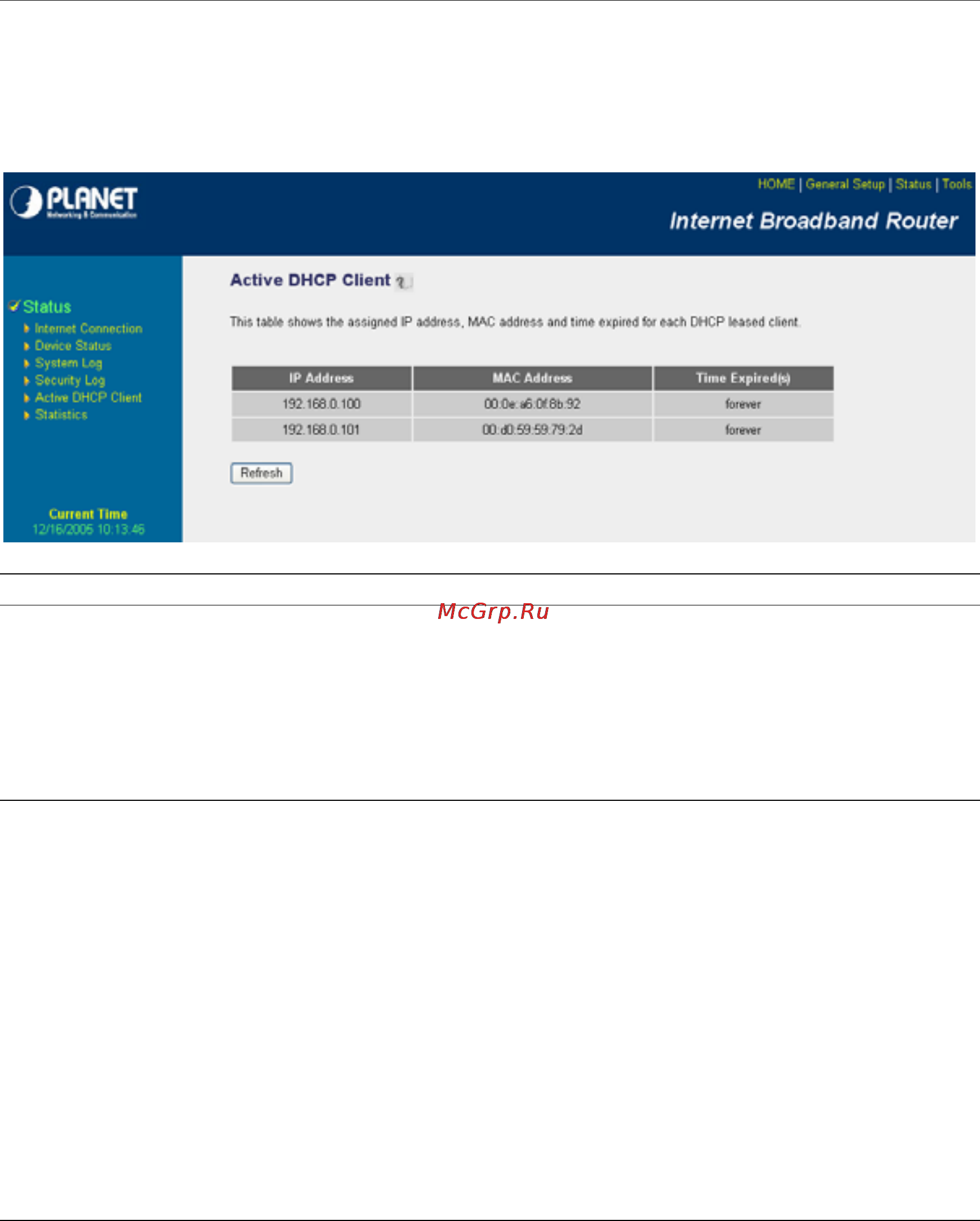 Planet VRT-401G [78/86] Active dhcp client