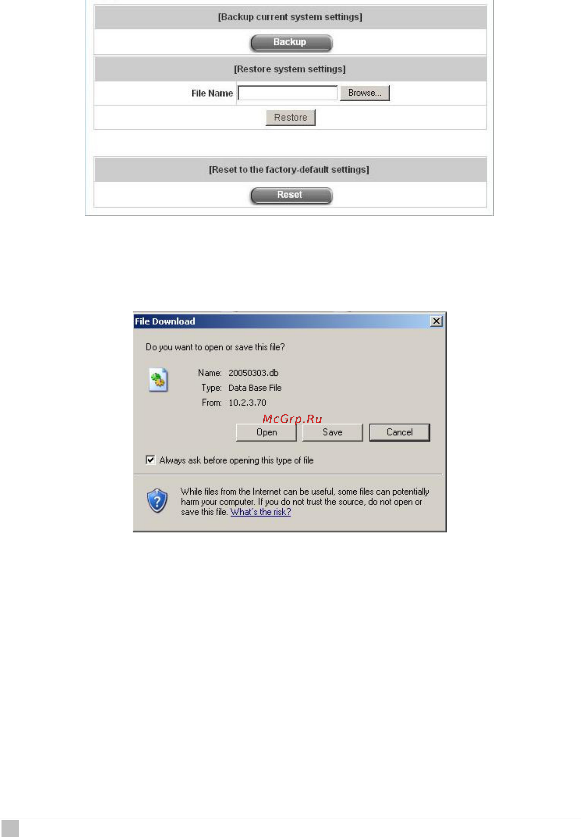 Planet WSG-404 [112/146] Backup restore settings