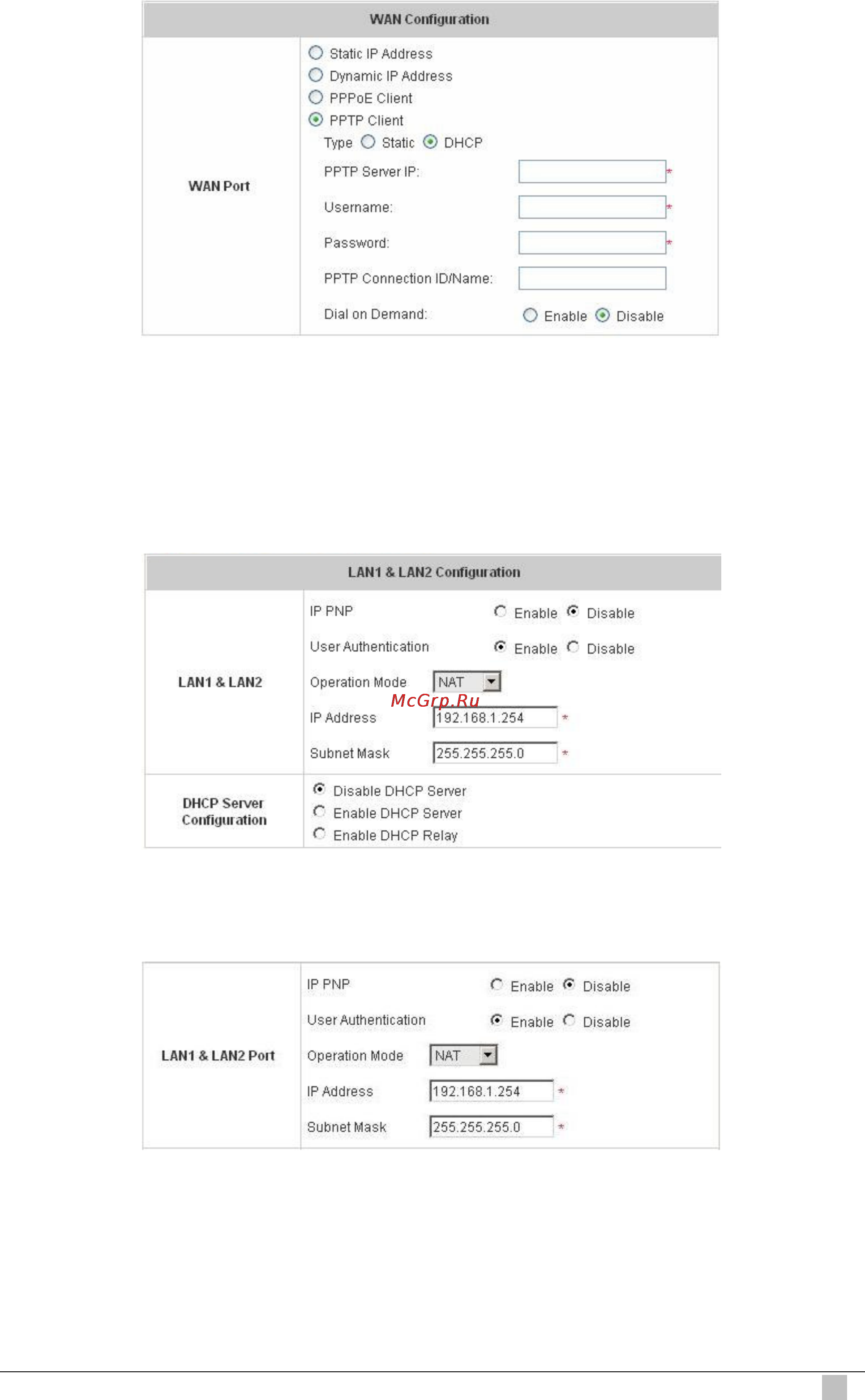 Planet WSG-404 [33/146] Lan1 lan2 configuration