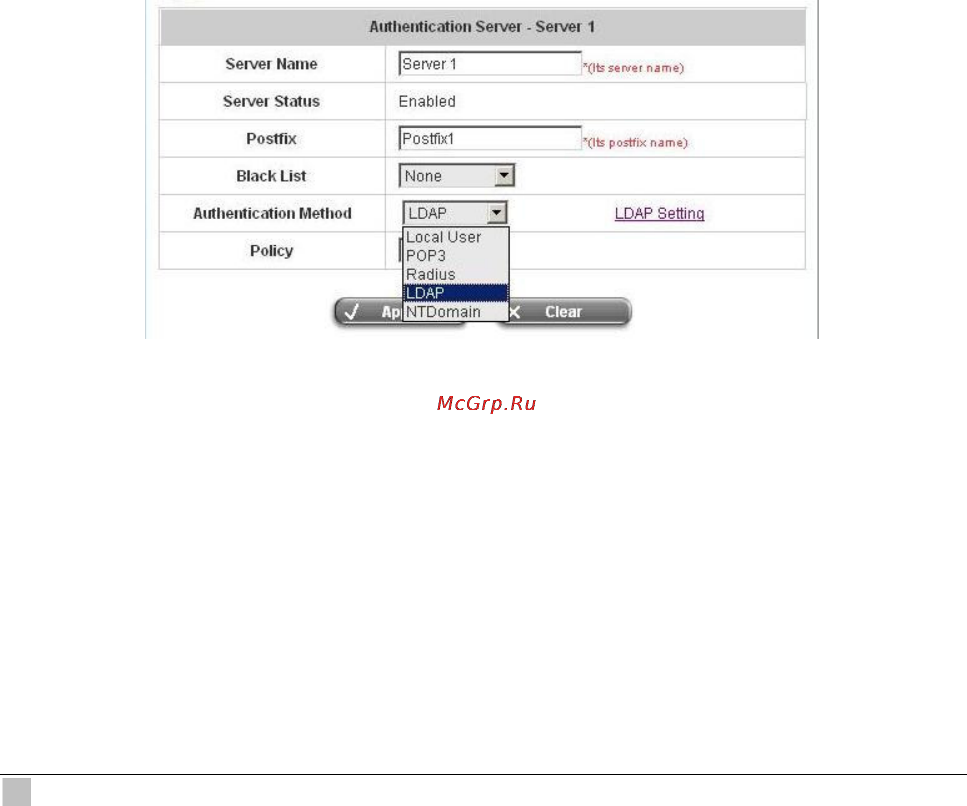 Planet WSG-404 [74/146] Authentication method ldap