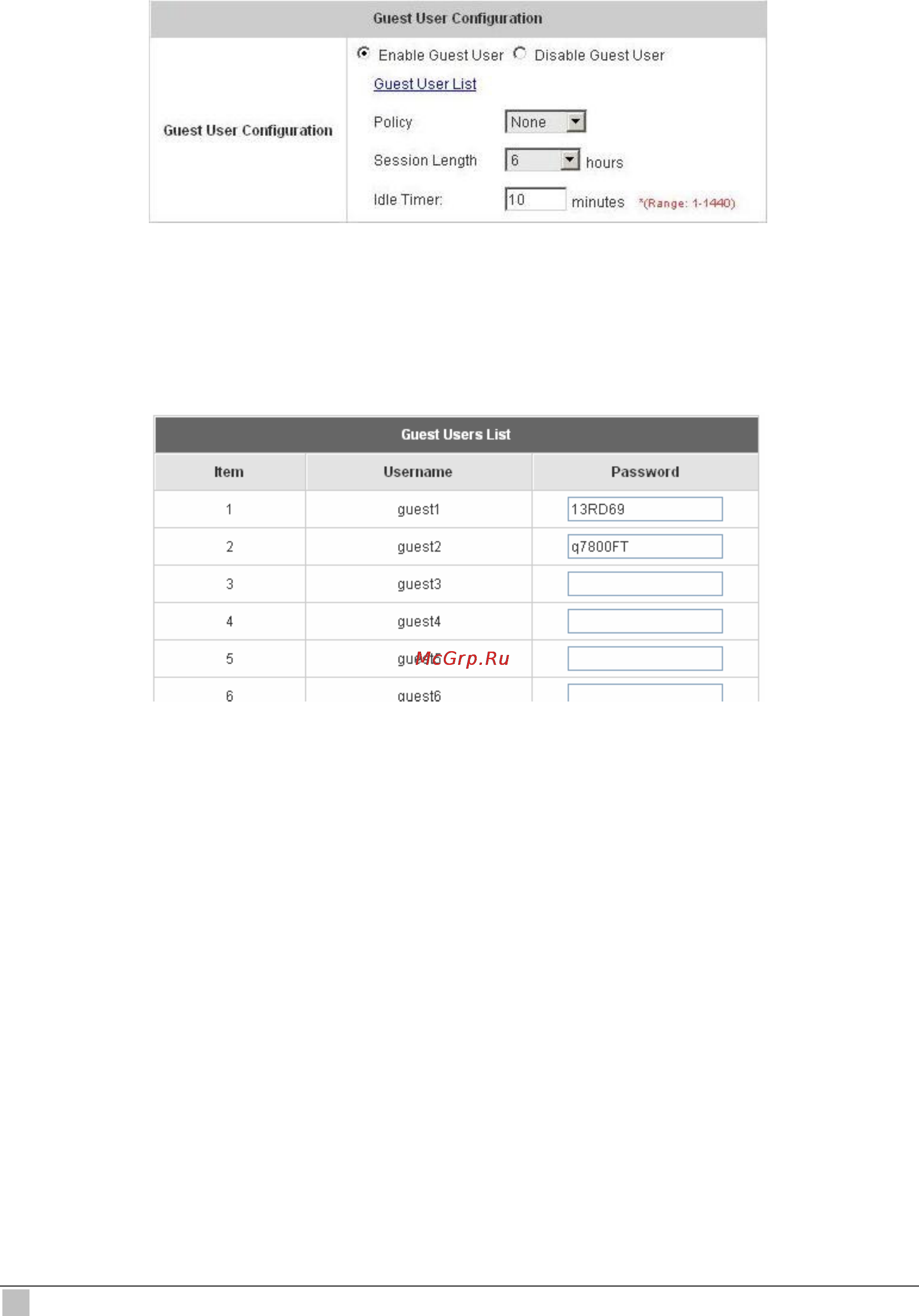 Planet WSG-404 [82/146] Guest user configuration