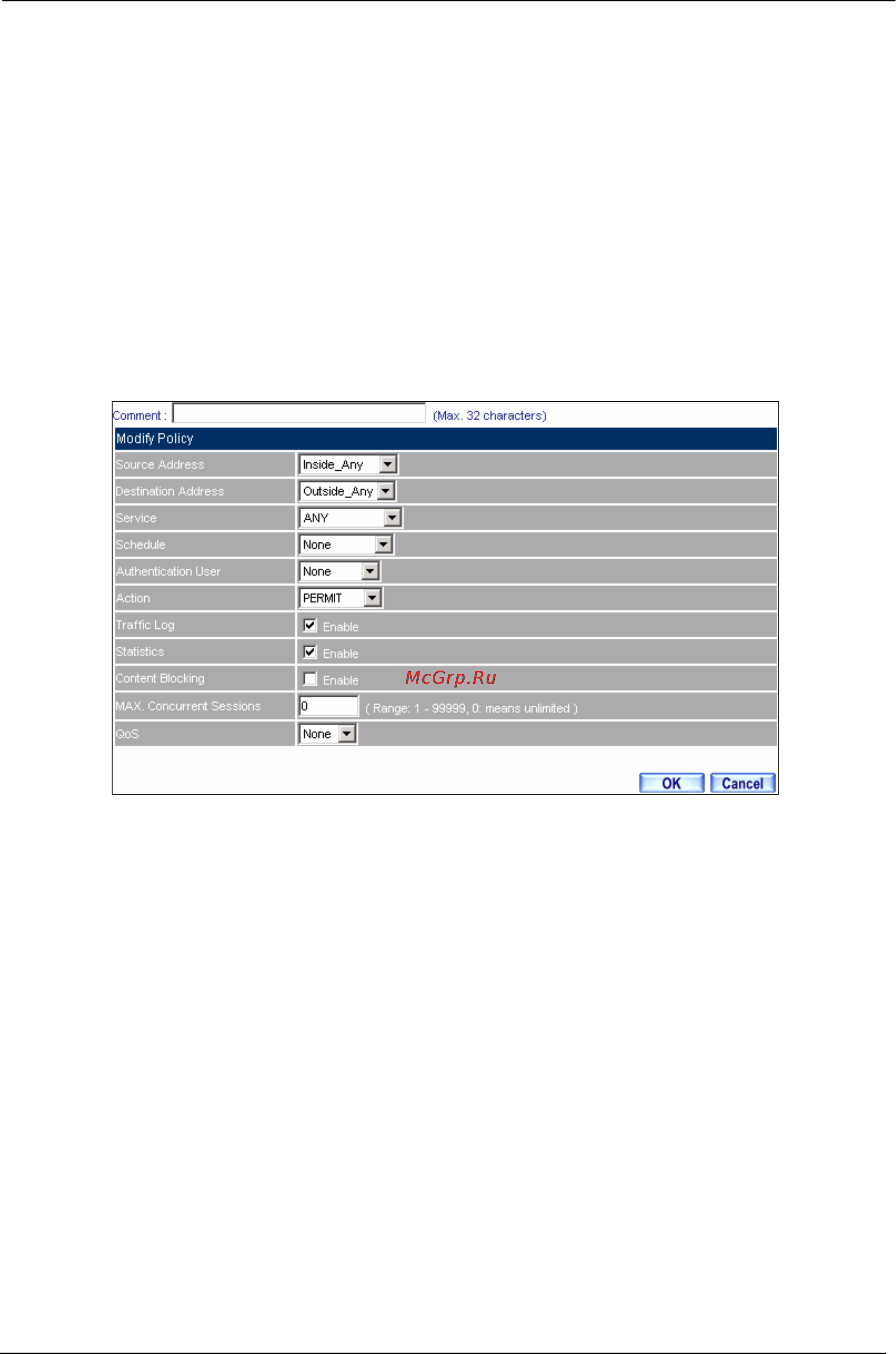 Planet BM-525 [133/205] Example set up the policy that can monitor the internal users take logging statistics and alarm threshold for example