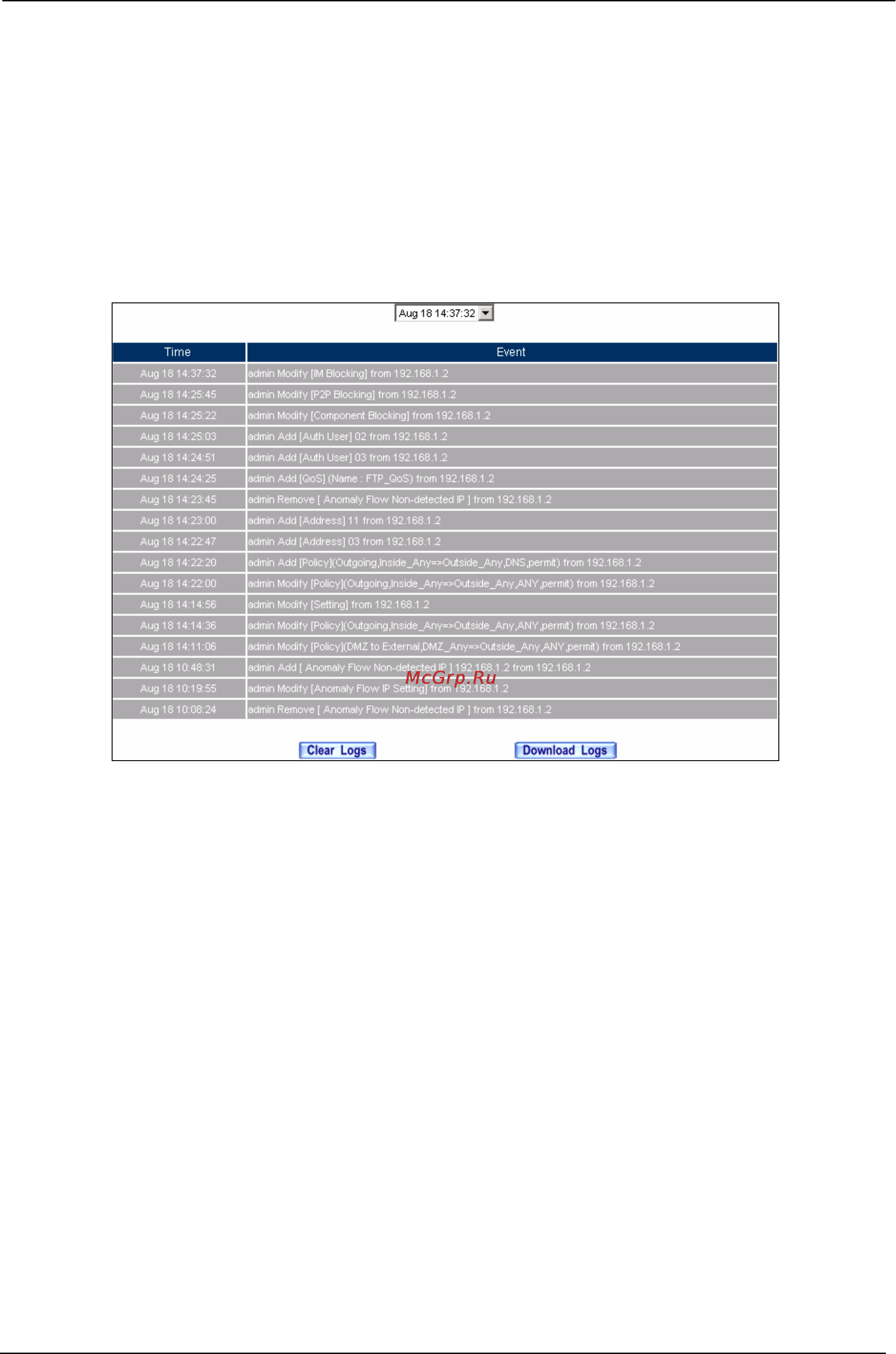 Planet BM-525 [169/205] Event log to record the detailed management events such as interface and event description of bm 525 of the administrator