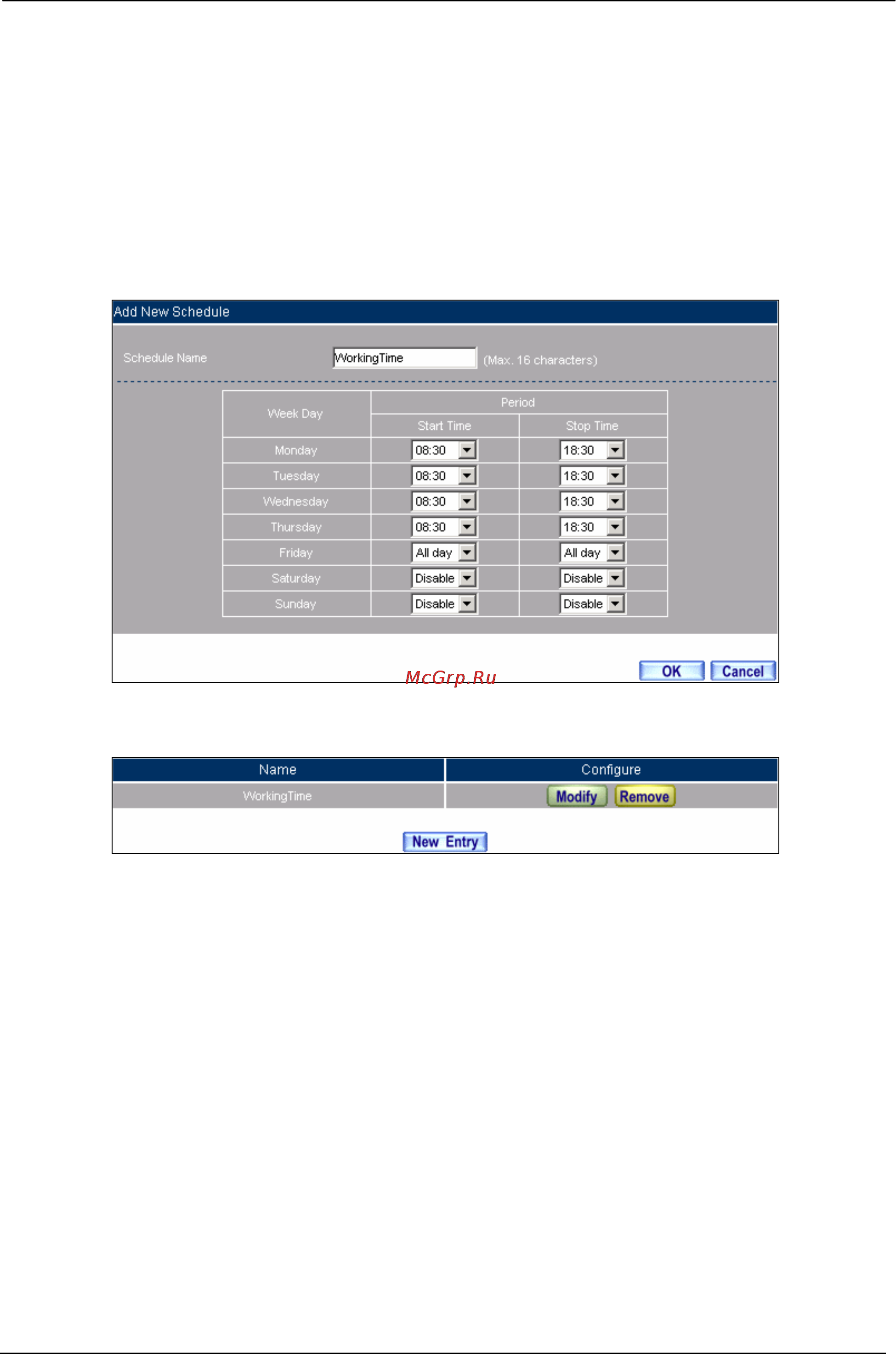 Planet BM-525 [76/205] To configure the valid time periods for lan users to access to internet in a day