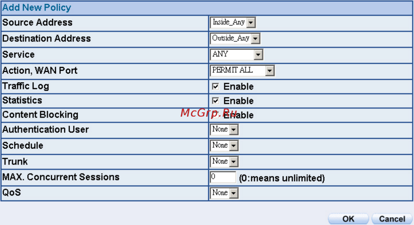 Planet SG-1000 [194/262] Set up the policy that can monitor the internal users take logging statistics and alarm threshold for example
