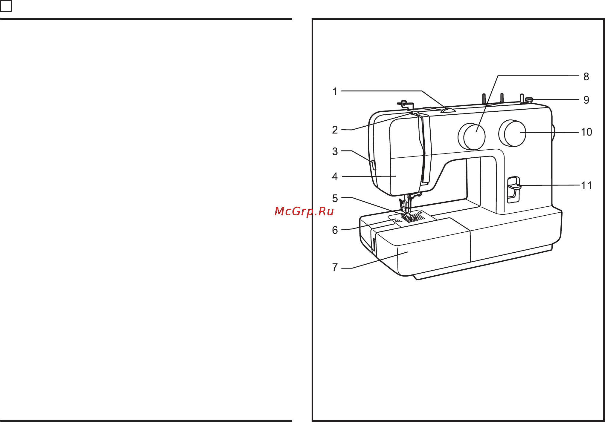 Singer PROMISE 1409 [5/62] Principal parts of the machine