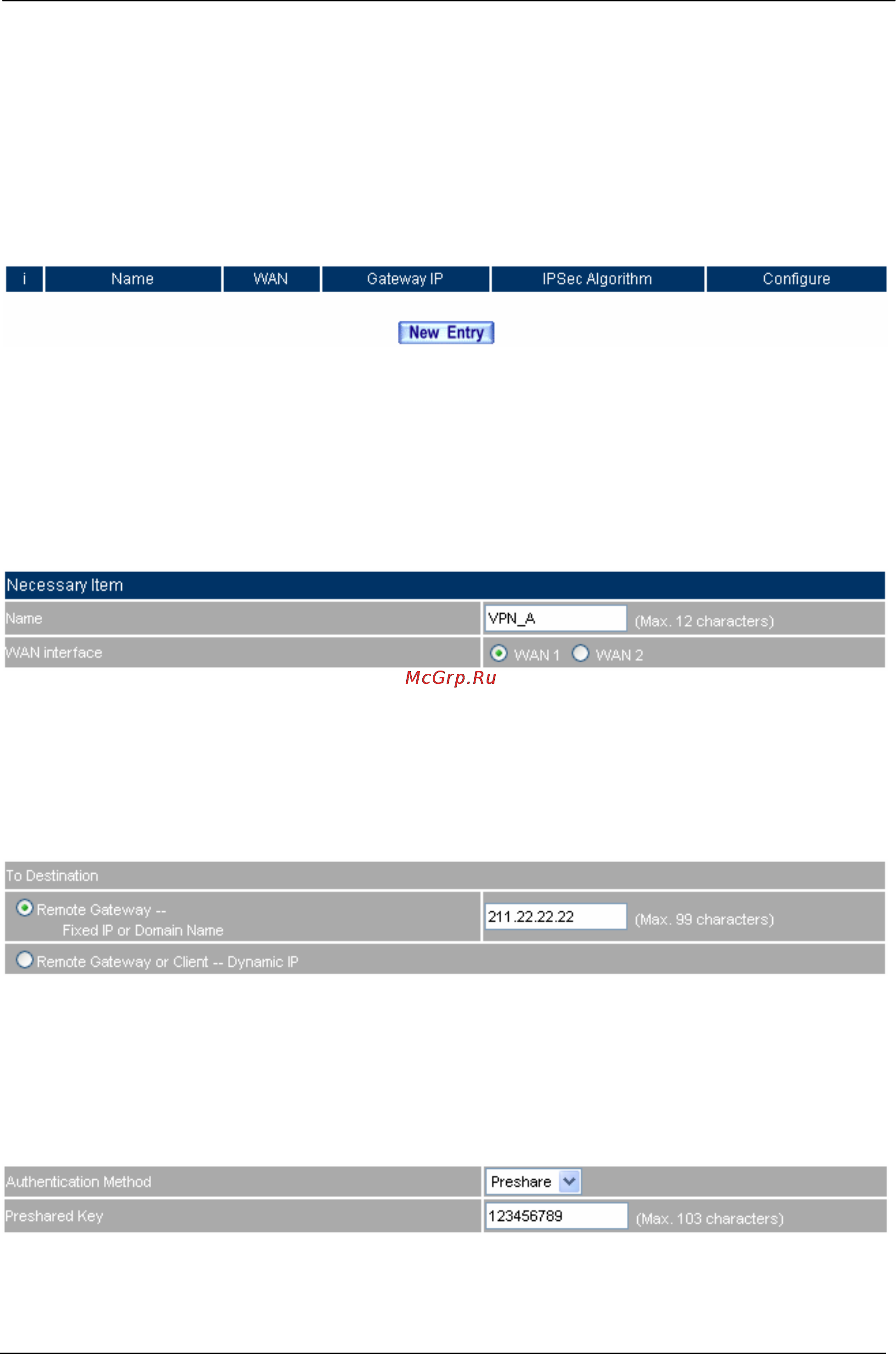 Planet SG-500 [203/319] The a company s default gateway is the sg 500 lan ip 192 68 0 make the following