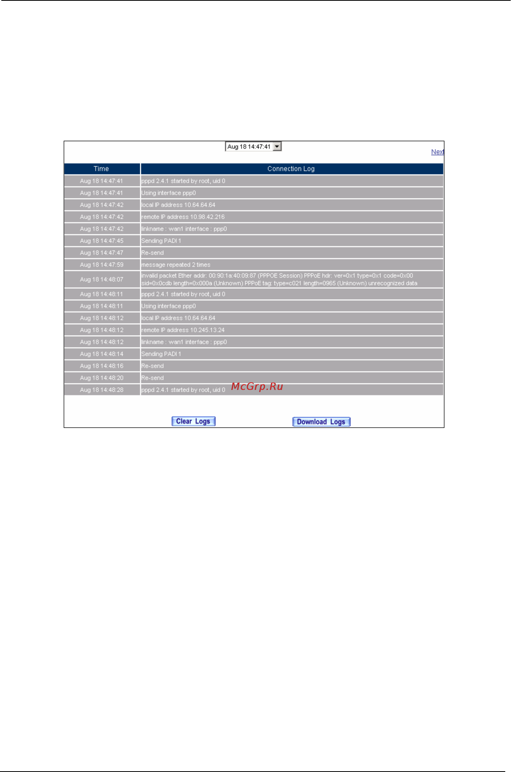 Planet SG-500 [286/319] Connection log
