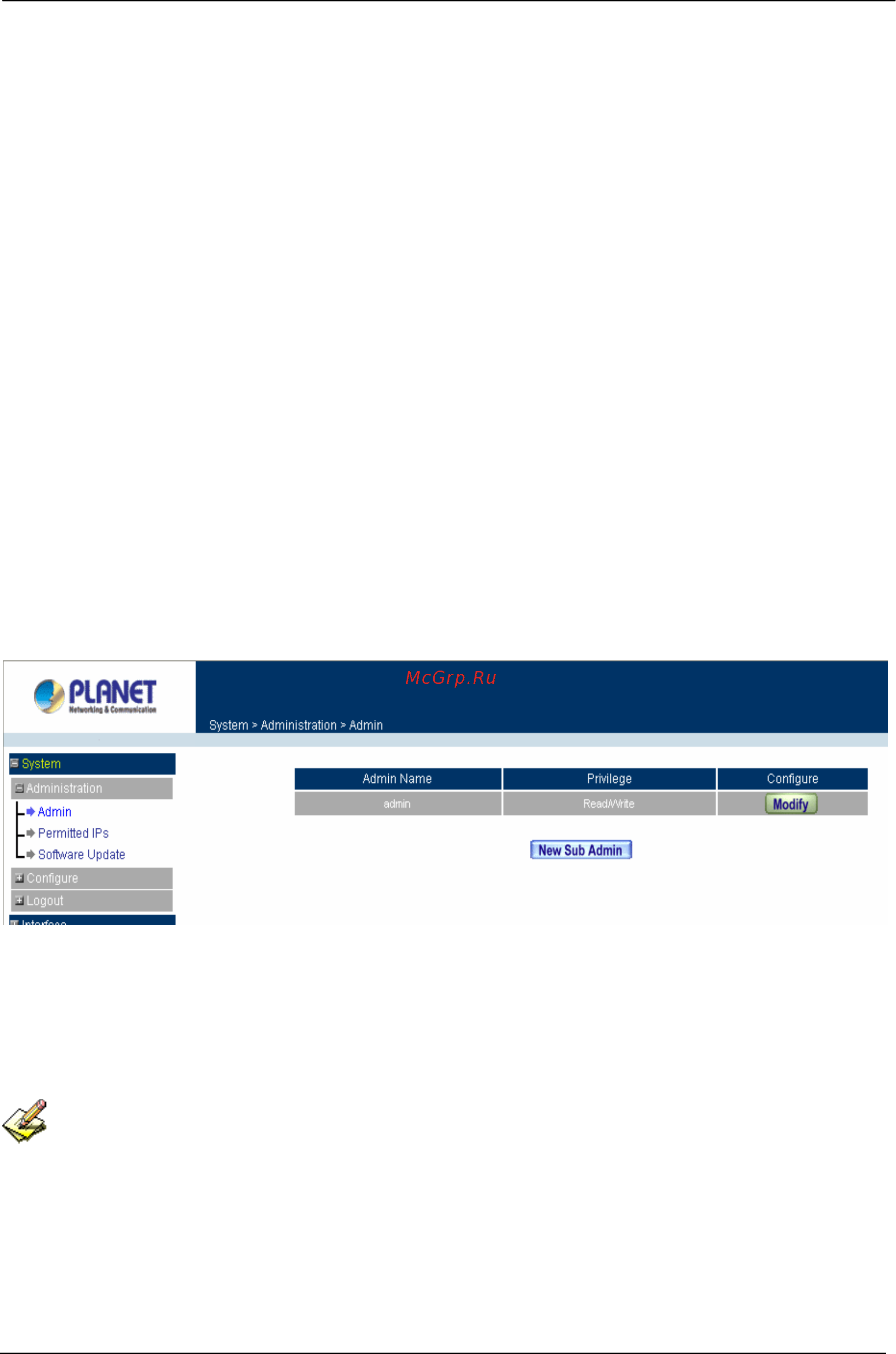 Planet MH-2001 [19/297] Define the required fields of administrator