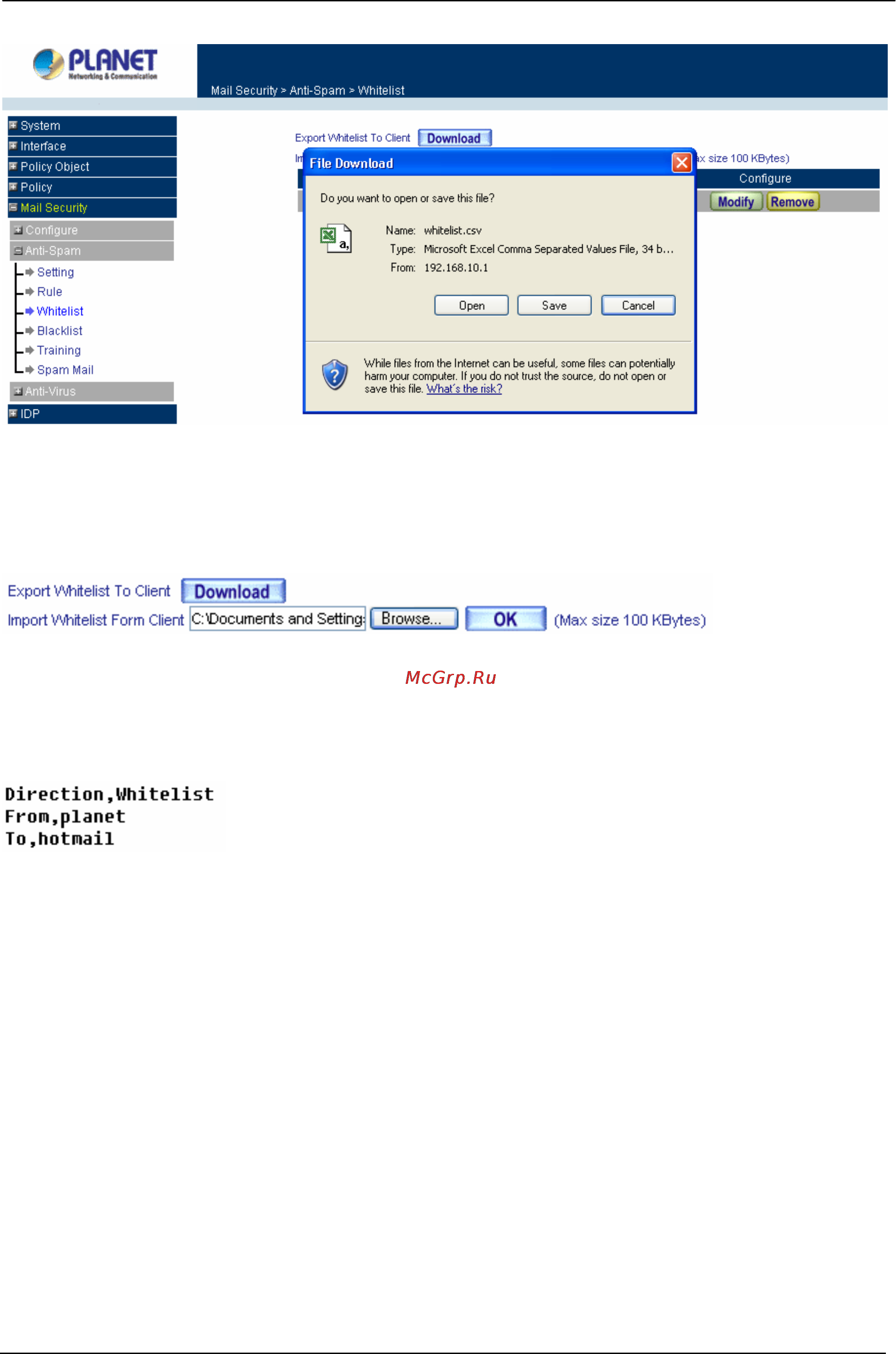 Planet CS-1000 [190/226] Blacklist