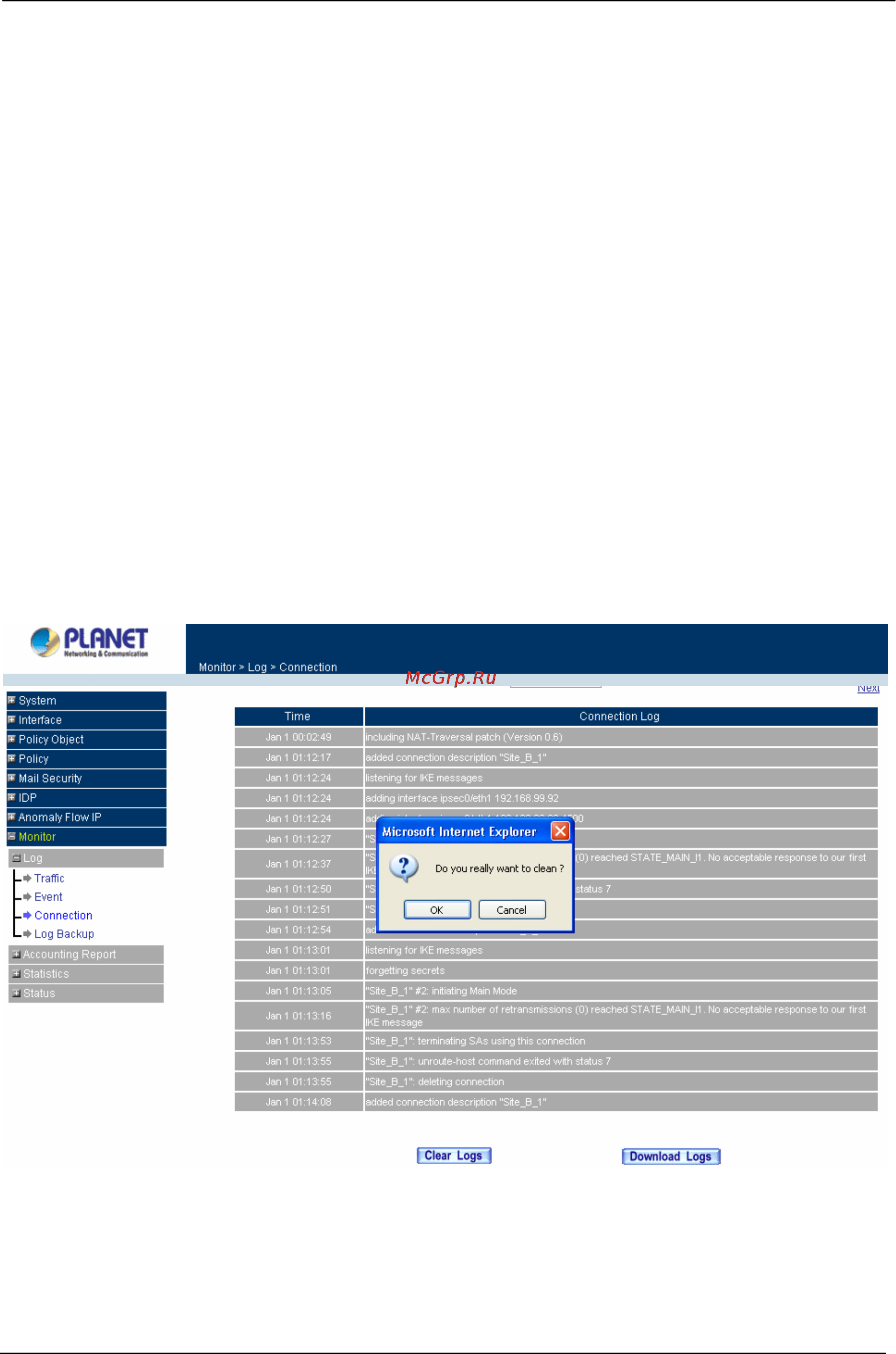Planet CS-1000 [212/226] Log backup