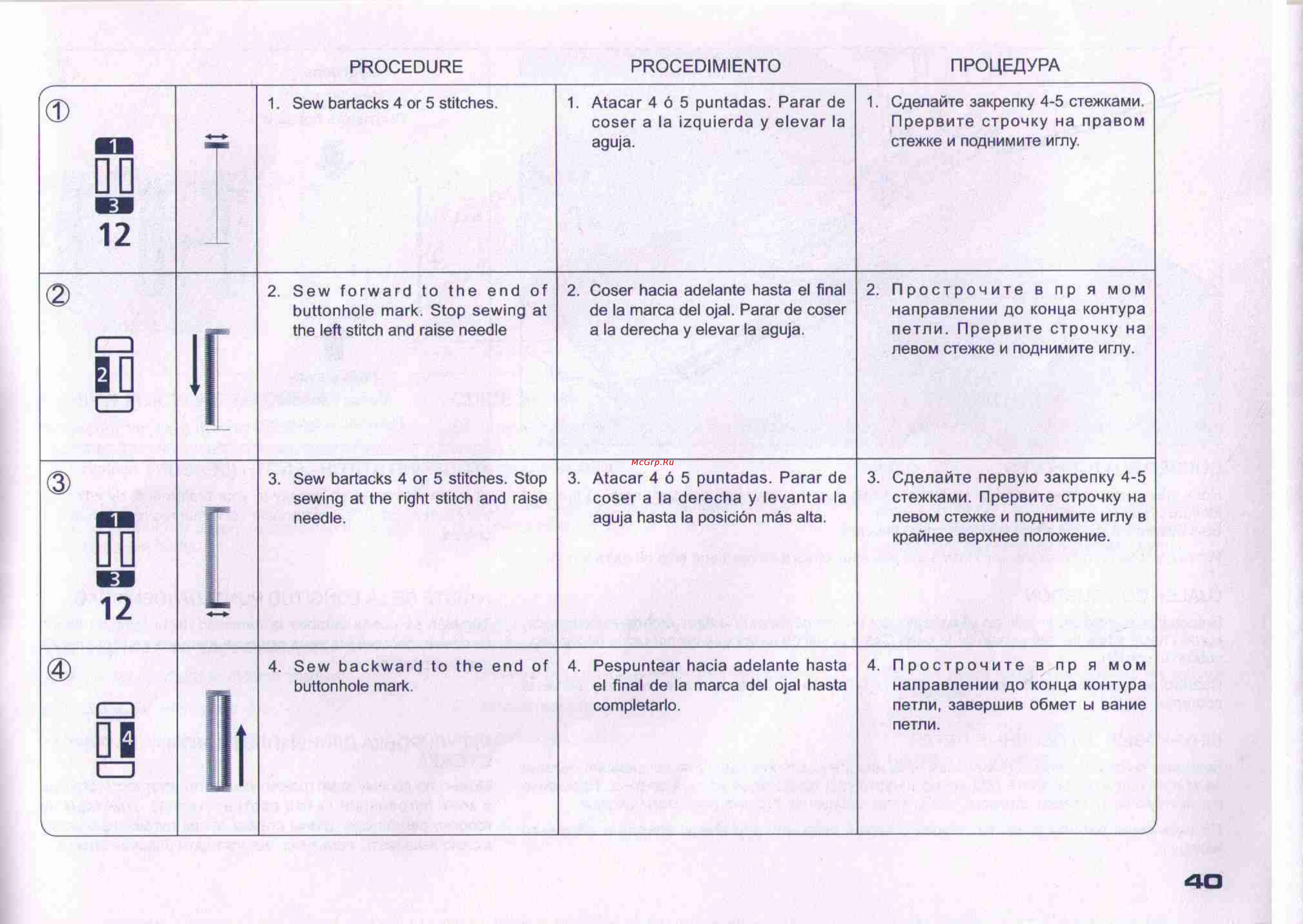 Juki HZL-27Z [36/41] Procedure procedimiento процедура