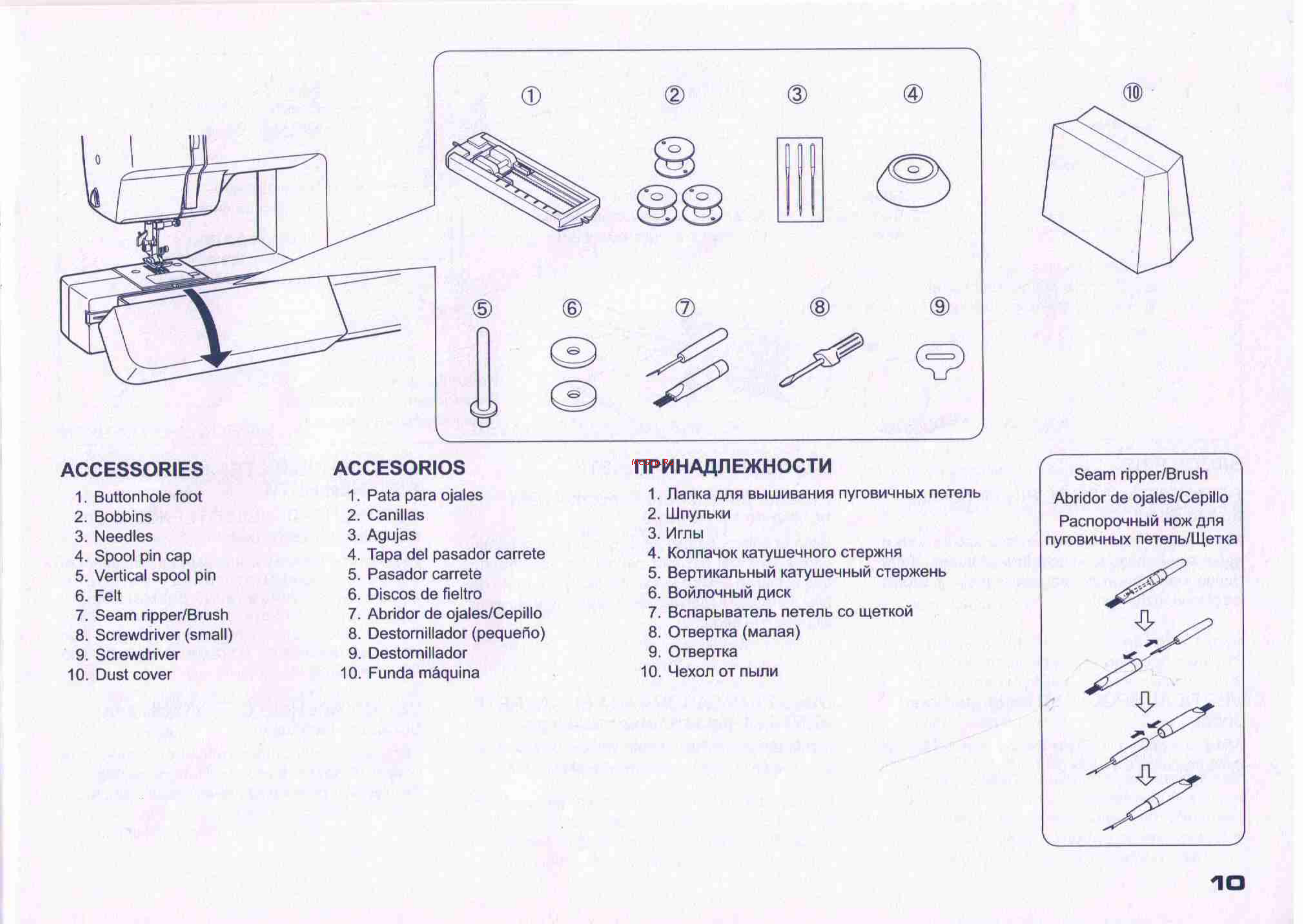 Juki HZL-27Z [9/41] Accesorios