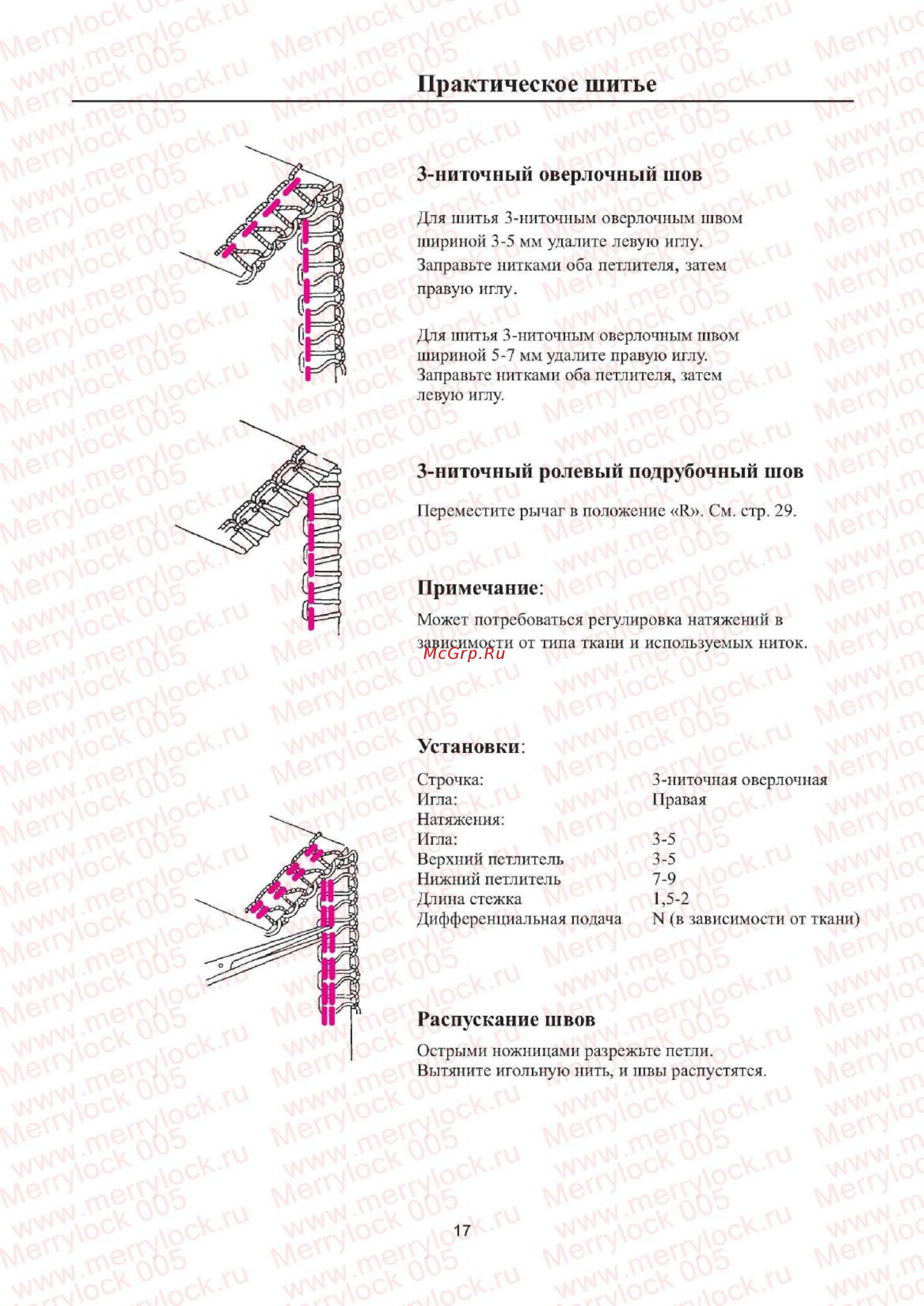 Merrylock 005 [18/20] Ниточный ролевый подрубочный шов