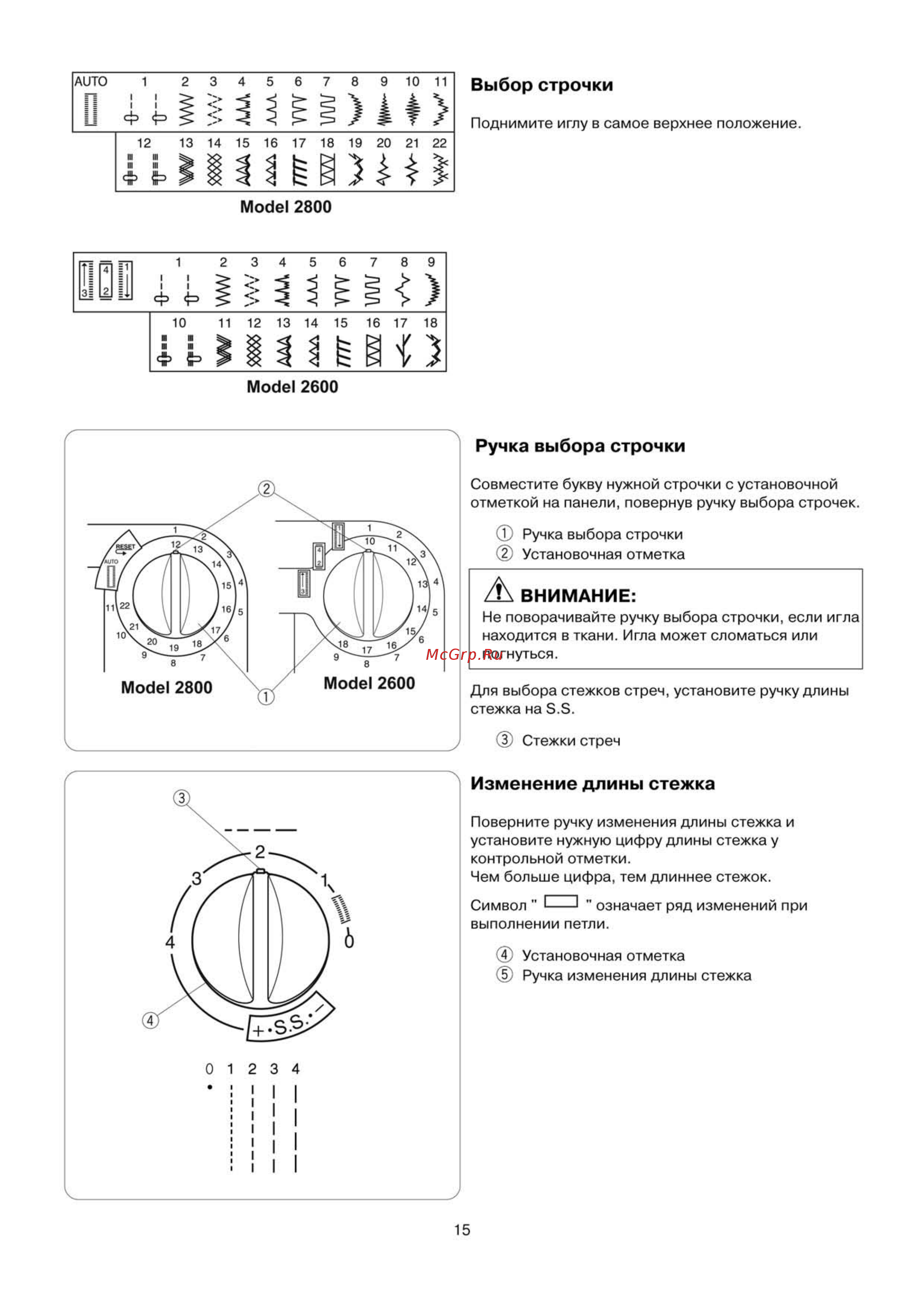 Elna 2600 BLUE [17/46] Выбор строчки
