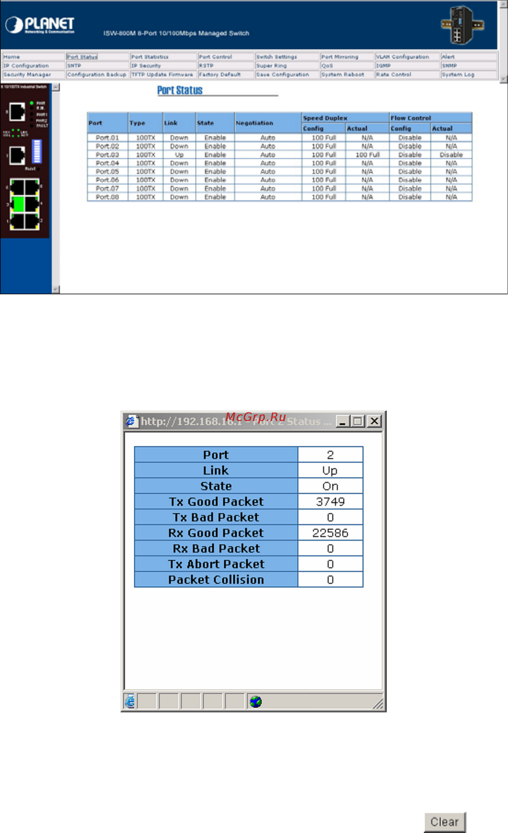 Planet ISW-800M [23/57] Single port information
