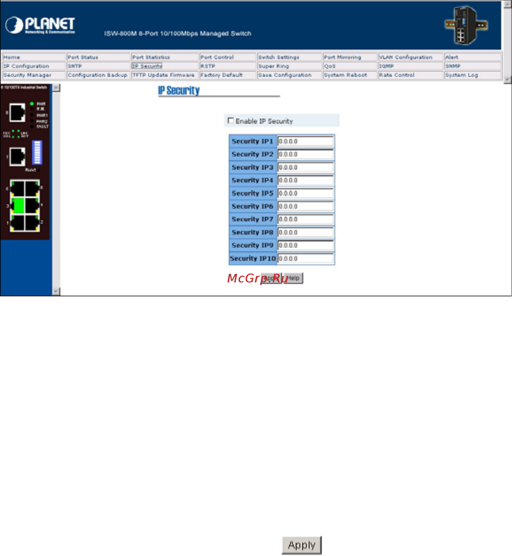 Planet ISW-800M [39/57] Rstp configuration