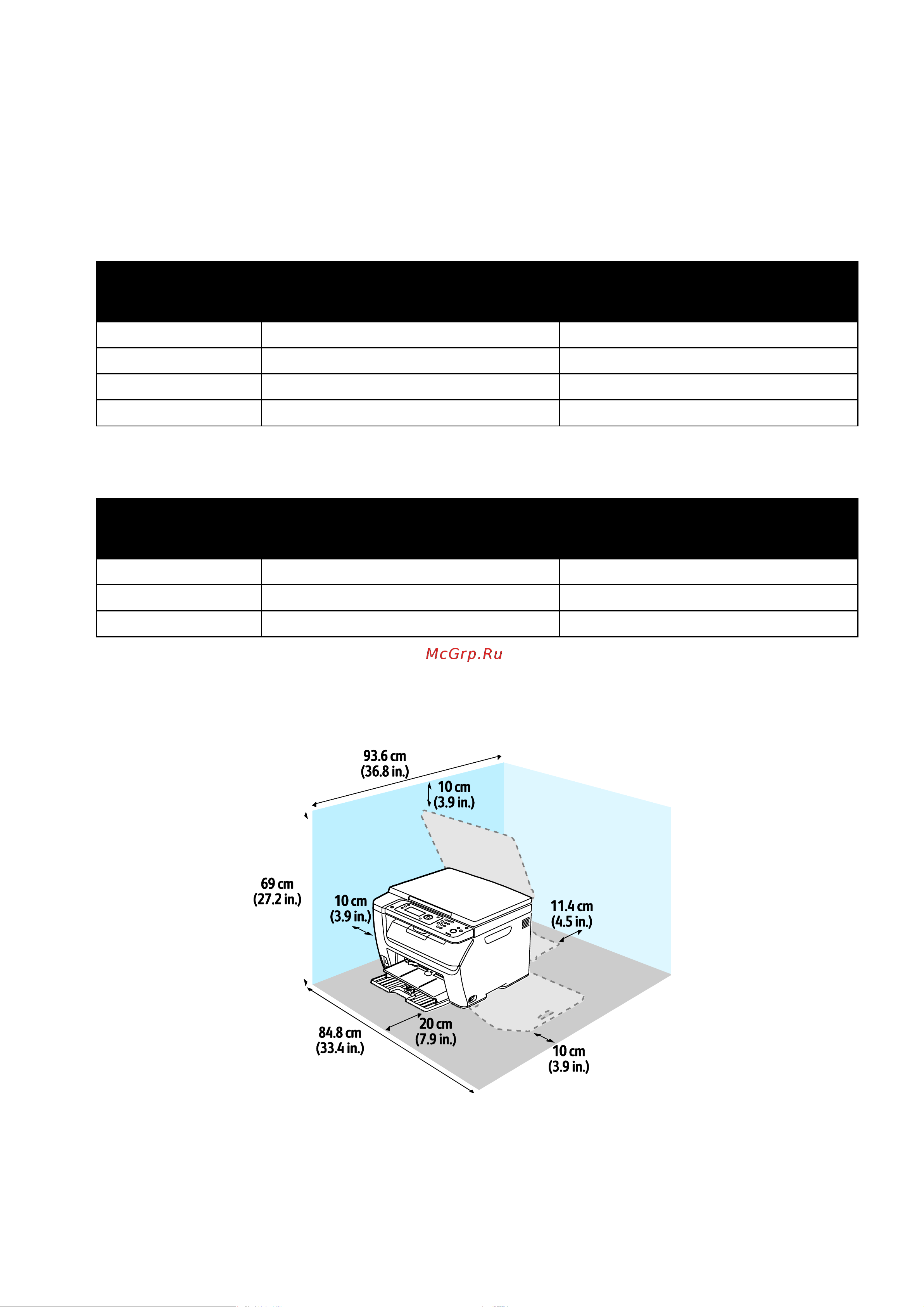 Xerox WorkCentre 6015NI [194/218] Габаритные размеры и вес