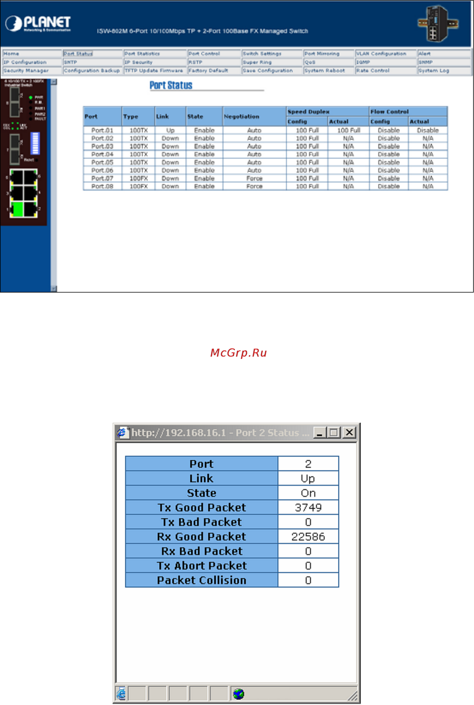 Planet ISW-802M [23/60] Single port information