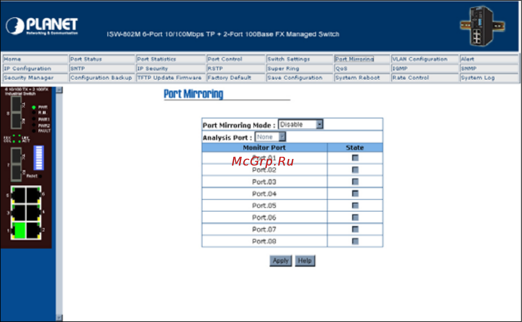 Planet ISW-802M [27/60] Vlan configuration